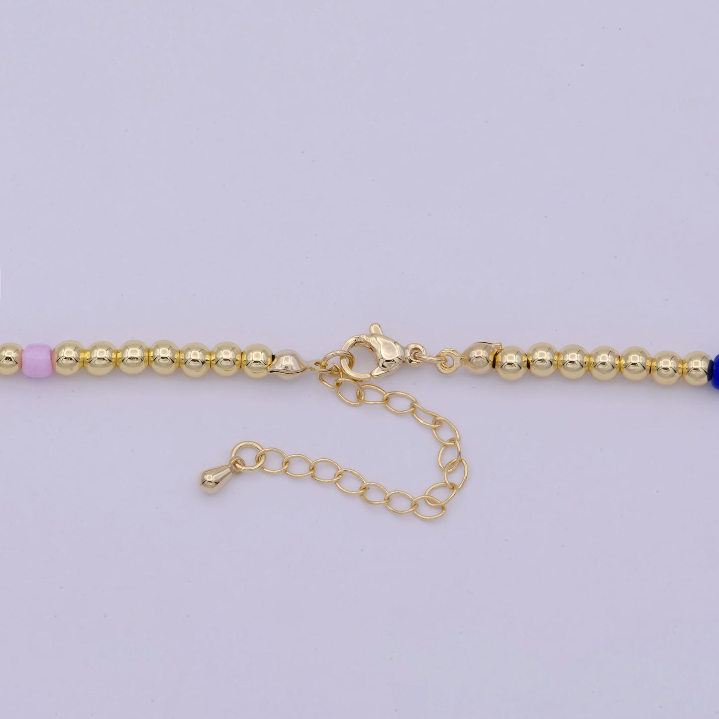 Gold filled Bead necklace,minimal delicate necklace, dainty Pearl gradient necklace,colorful beaded boho crystal necklace | WA-546