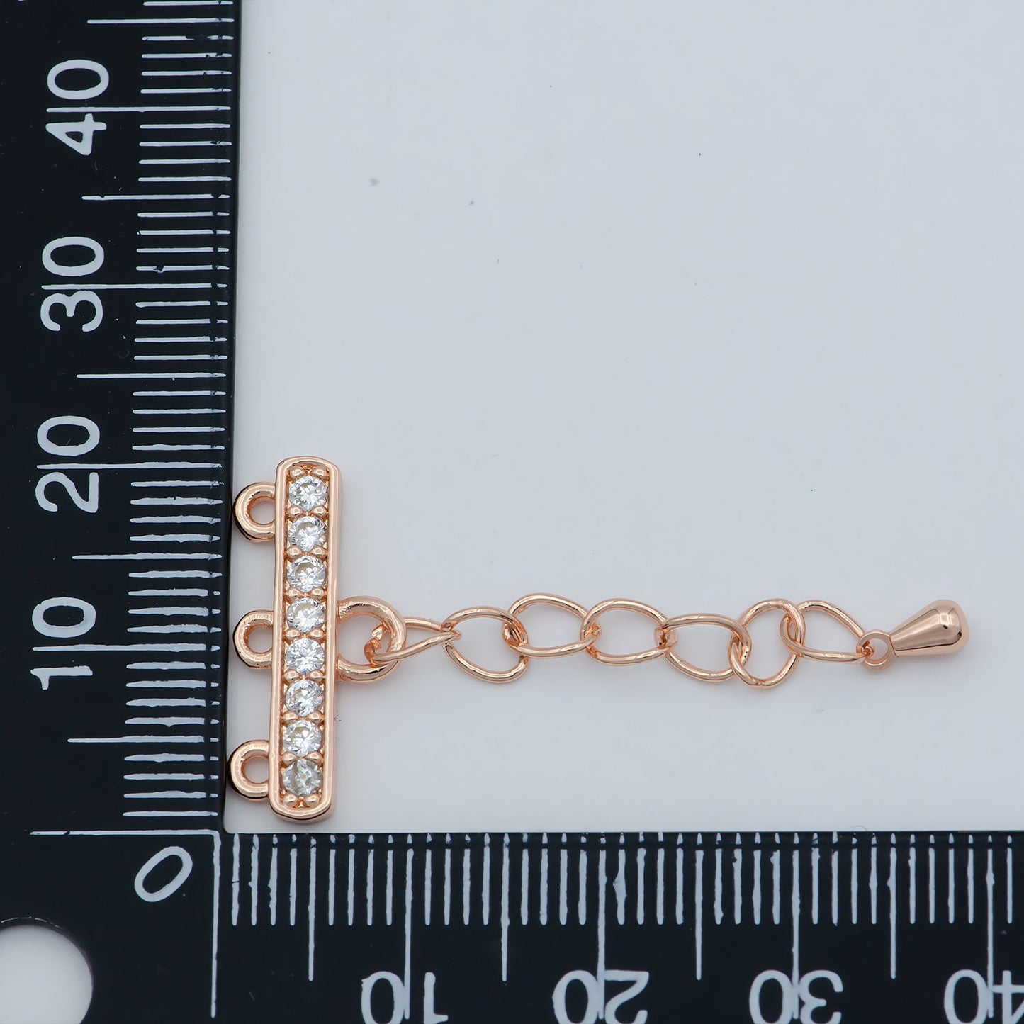 1 Set 24K Gold Filled Cubic Zircon Crystal Lobster Clasp Necklace Layer Chain Extender In Gold or Rose Gold - L-394 L-395