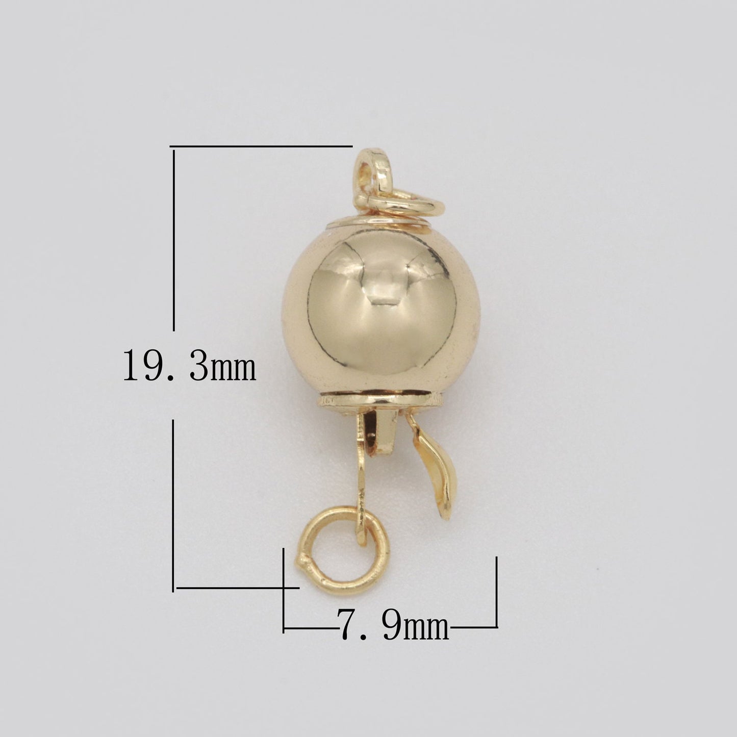 Pinch Clasp Round Ball Bead Clasp for bracelet necklace component - L-517
