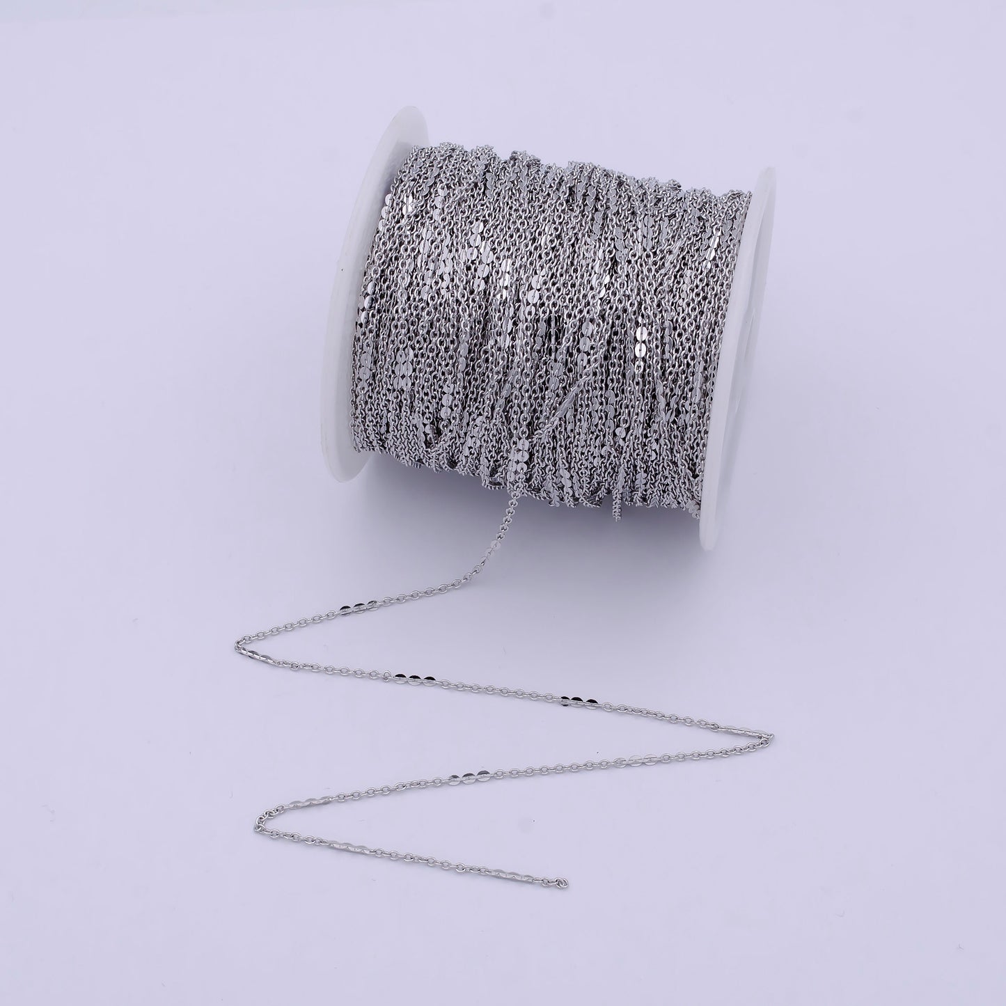 Silver Cable Chain Bracelet Making Supplies Dainty Chain Wholesale Chain by yard for Bracelet Necklace Anklet Supply Roll-693