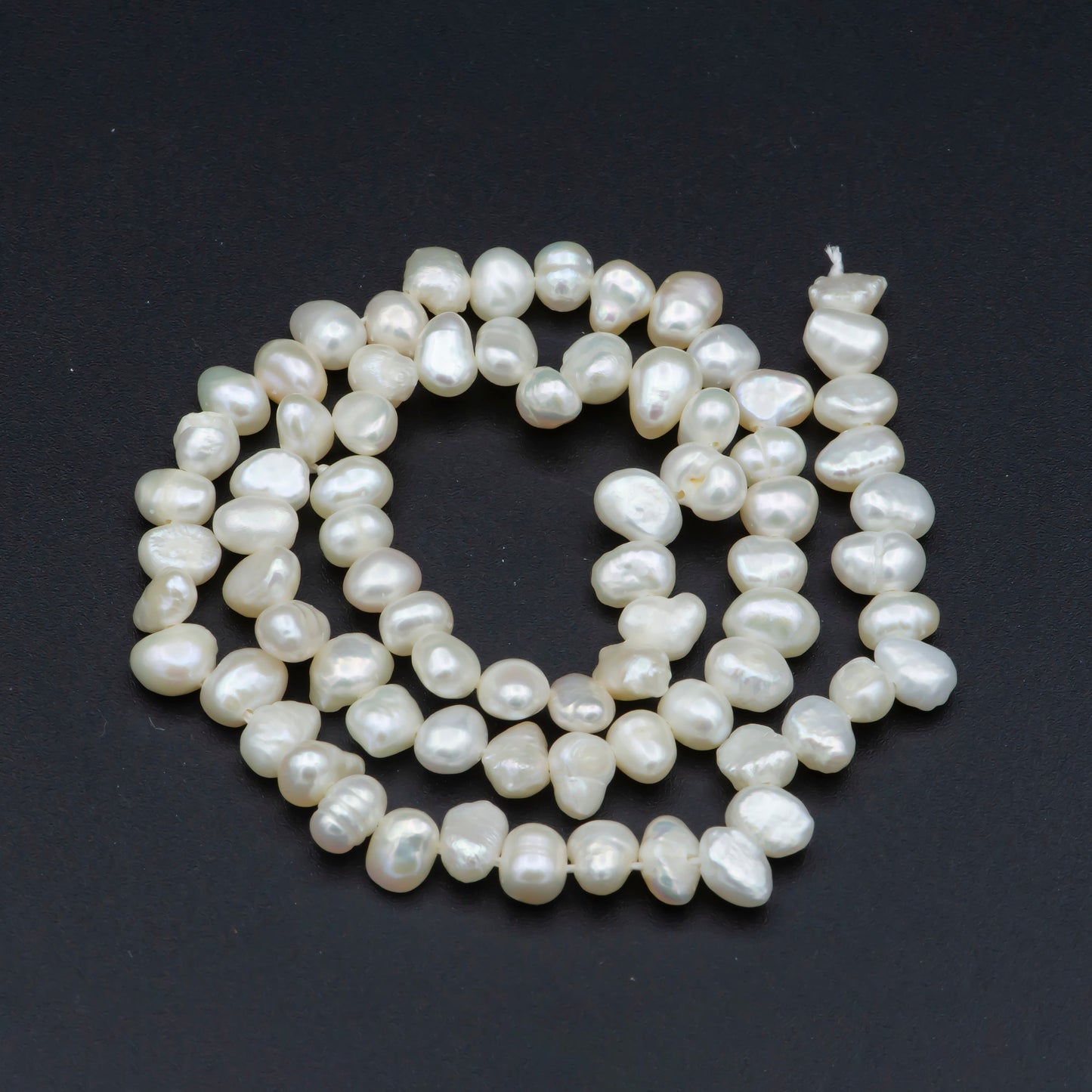 3.2-5.3mm Baroque Pearl Freshwater Pearl white nugget pearl beads full strand Wholesale Bulk - WA-566