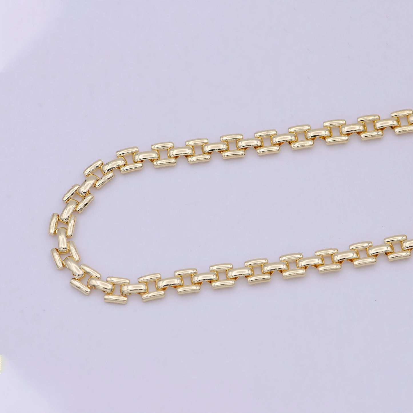 Gold Panther Chain by Yard, 5.5mm Width Wholesale Bulk Panther Link For Jewelry Making | ROLL-706