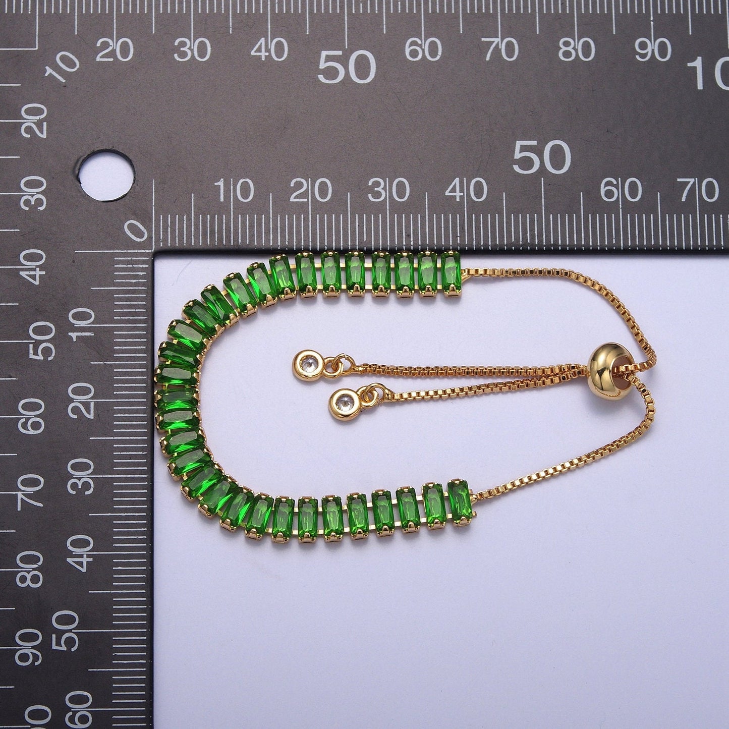 Dainty Gold Adjustable Baguette Tennis Bracelet CZ Tennis Bracelet Cubic Zirconia Bracelet WA-896 WA-903