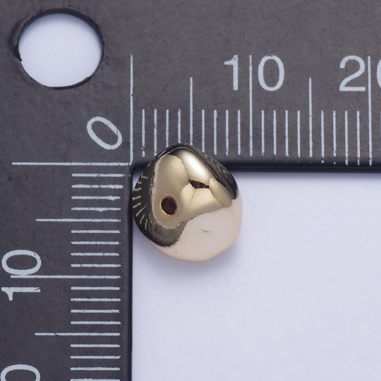 Tiny Abstract Round-ish 7.4mm x 9.4mm Bead Spacer, Gold Silver Plated Abstract Bead Spacer for DIY Jewelry Making | W-926, W-927