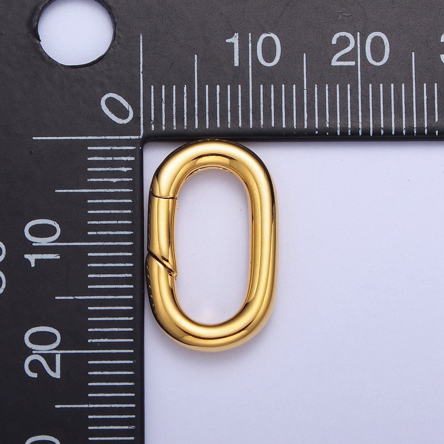 24K Gold Filled Simple Oval Spring Clasp, Minimalistic Gate Clasp, Pull Clasp, Spring Gate Oval | L-821