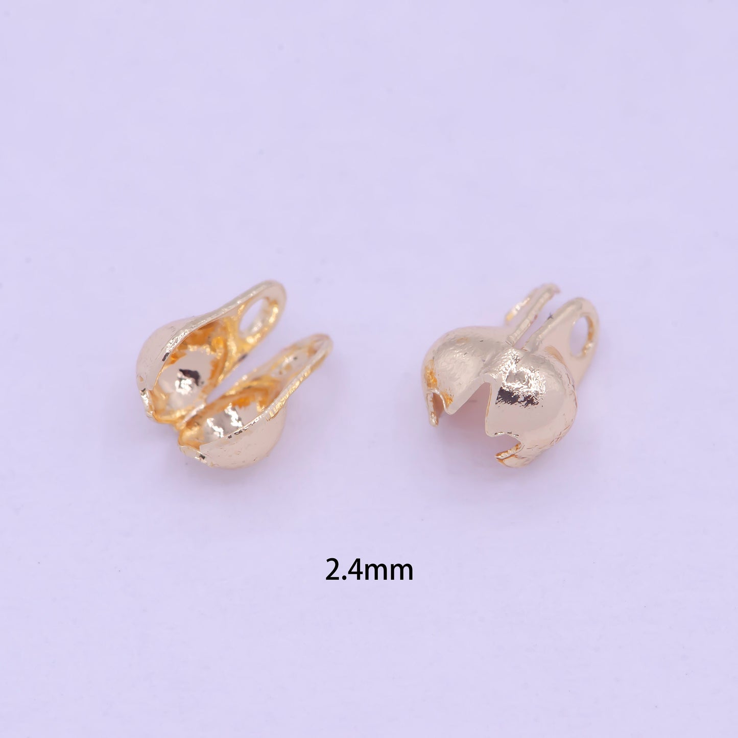 Gold Round Ball 2.4mm Bead Pinch Clasp for Jewelry Making Component | L-843