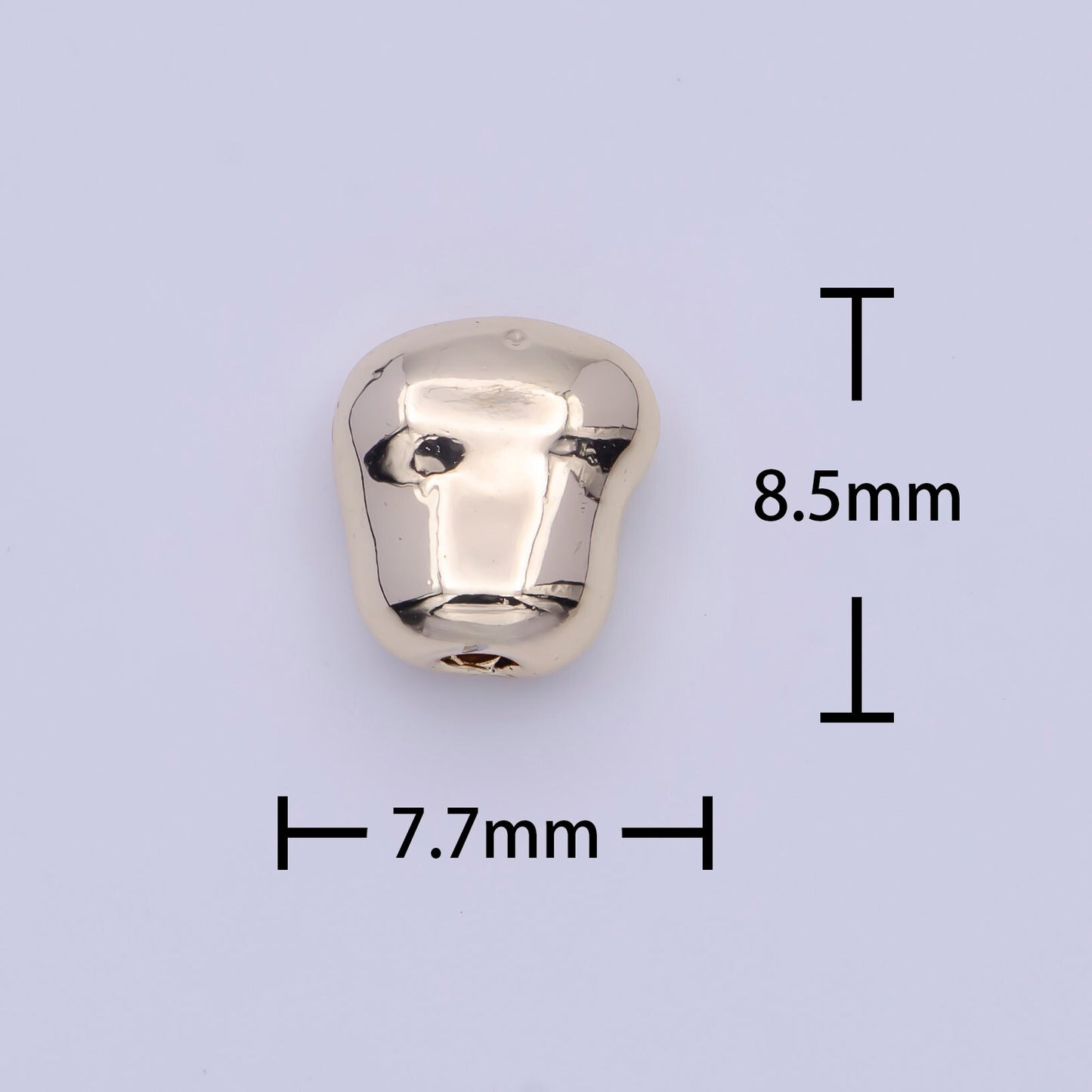 Tiny Abstract Geometric 8.4mm x 7.6mm Bead Spacer, 14K Gold Plated Abstract Bead Spacer for DIY Jewelry Making | B-123