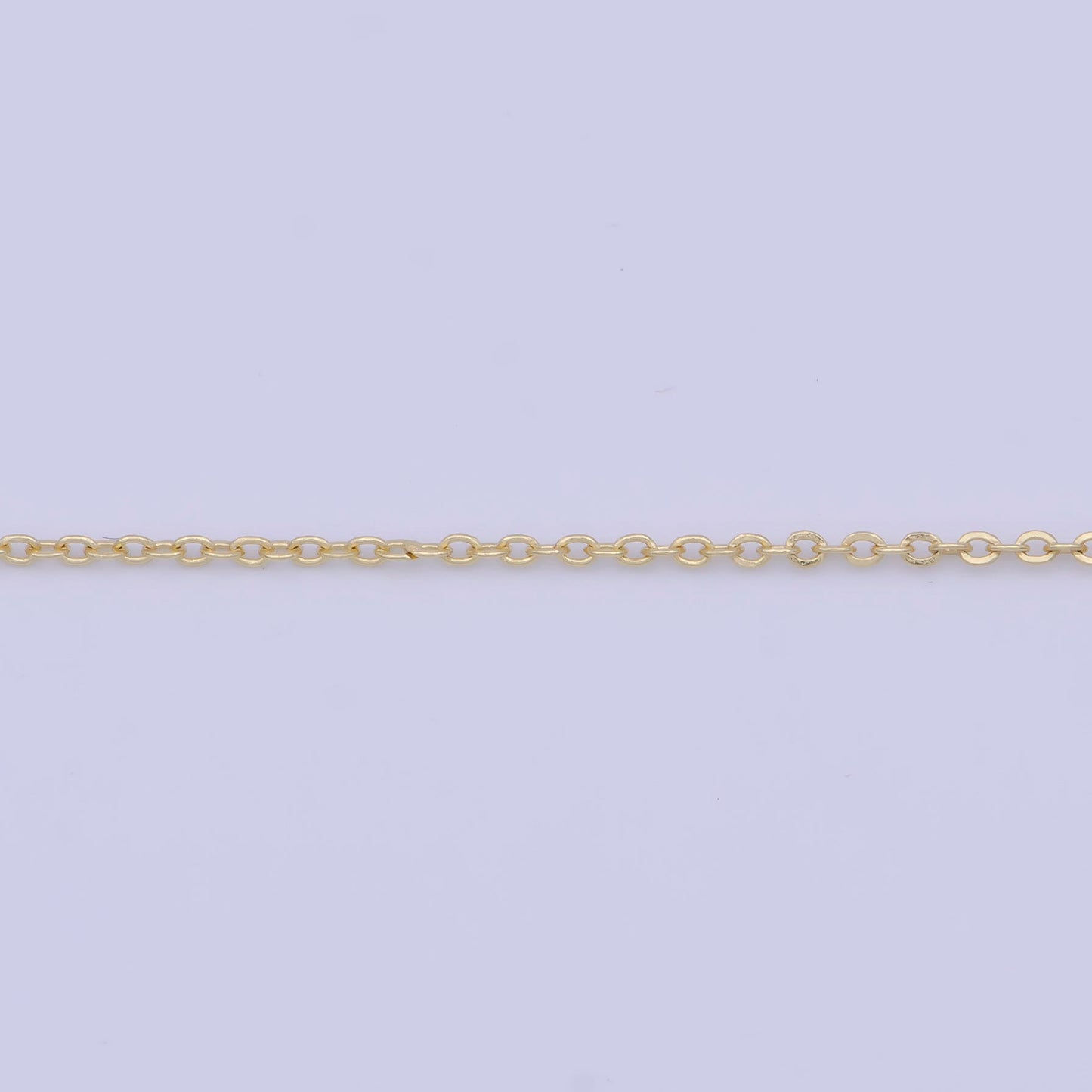 0.9mm Gold Cable Chain Necklace, 24K Gold Filled 17.5" Cable Rolo Link Ready to Wear Necklace | WA-1152