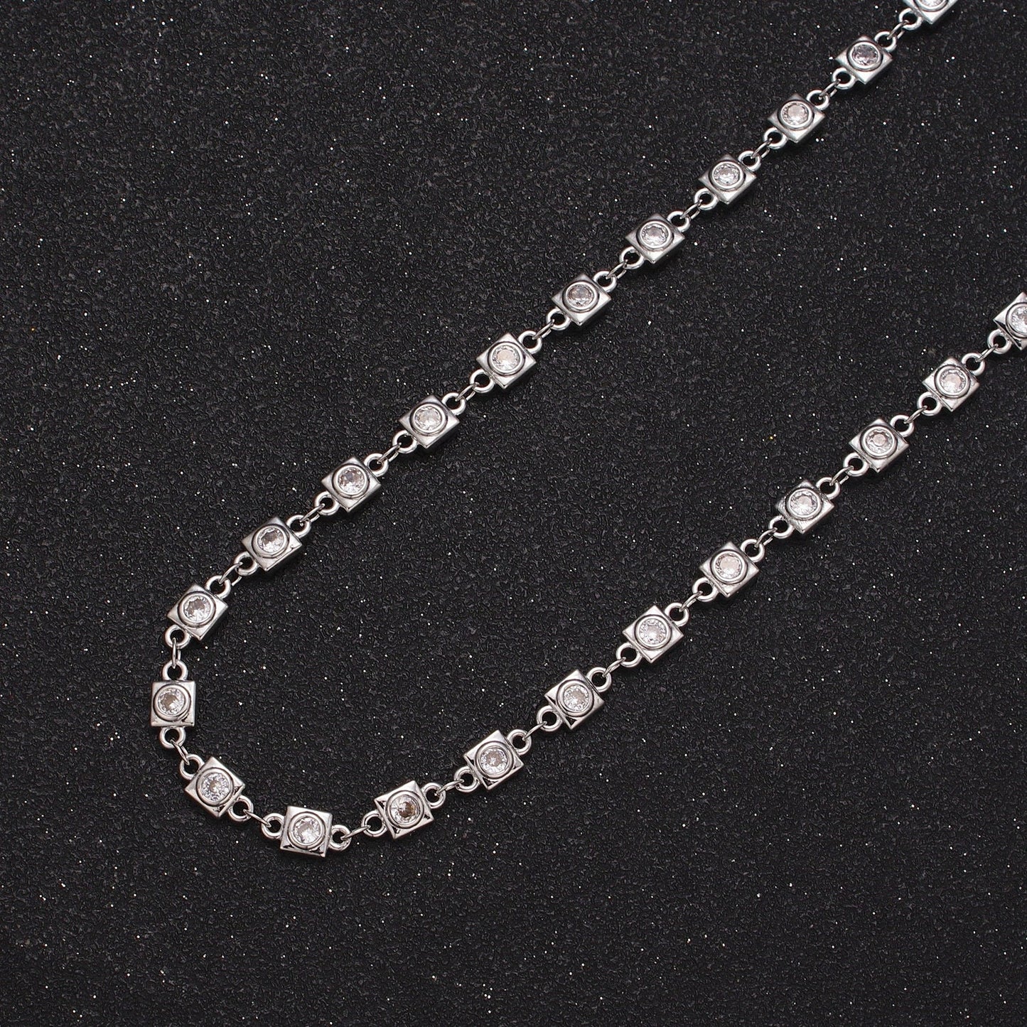 Gold Square Bezel Cut Chain Jewelry Silver Dainty Chain by Yard Geometric Jewelry DIY Jewelry Making Roll-874 Roll-873