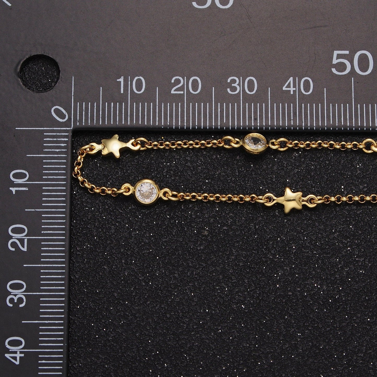 Tiny Round Bezel Setting Chain Dainty Gold Star Chain Thin 14k Gold Filled Cable Chain by Yard for Jewelry Making Supply