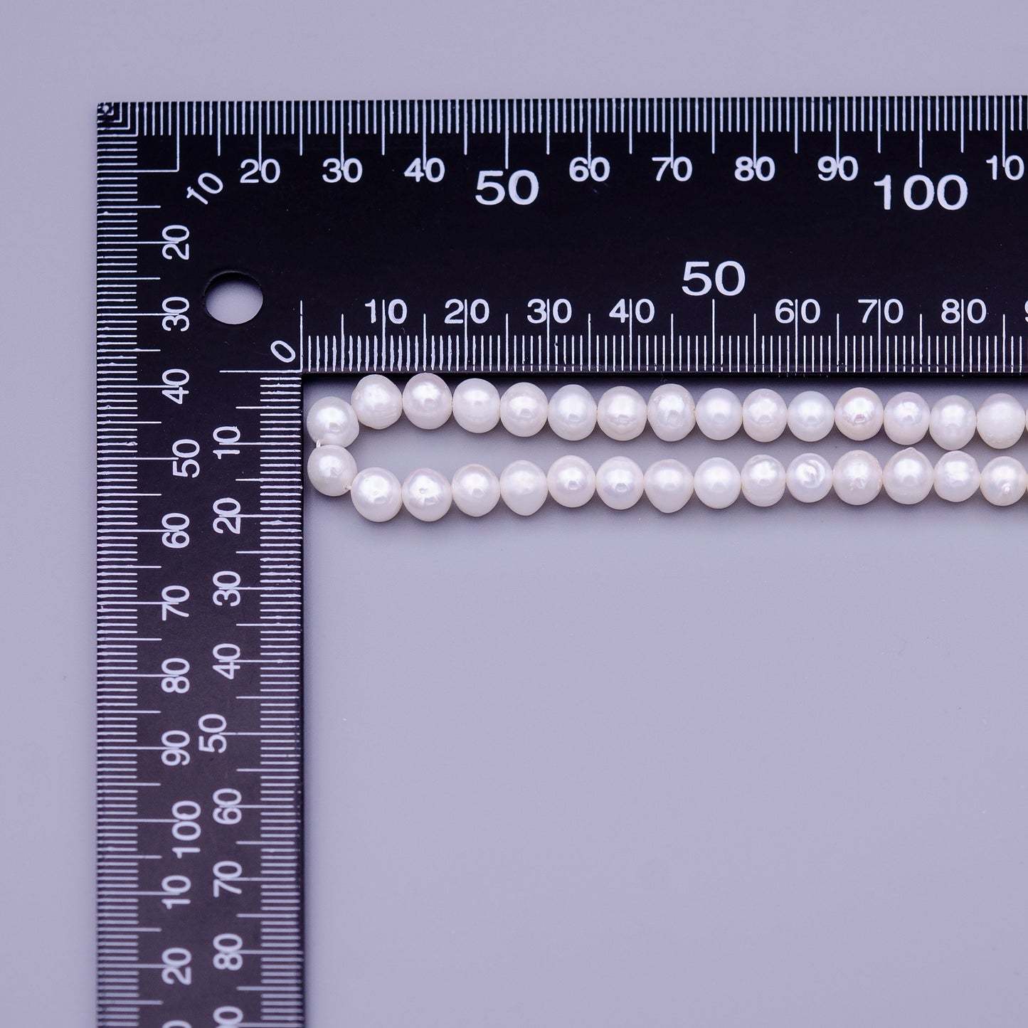 6.5mm white pearl strand, freshwater potato Round pearls beads wholesale 65pcs Full Strand for Jewelry Making Supply WA-1324