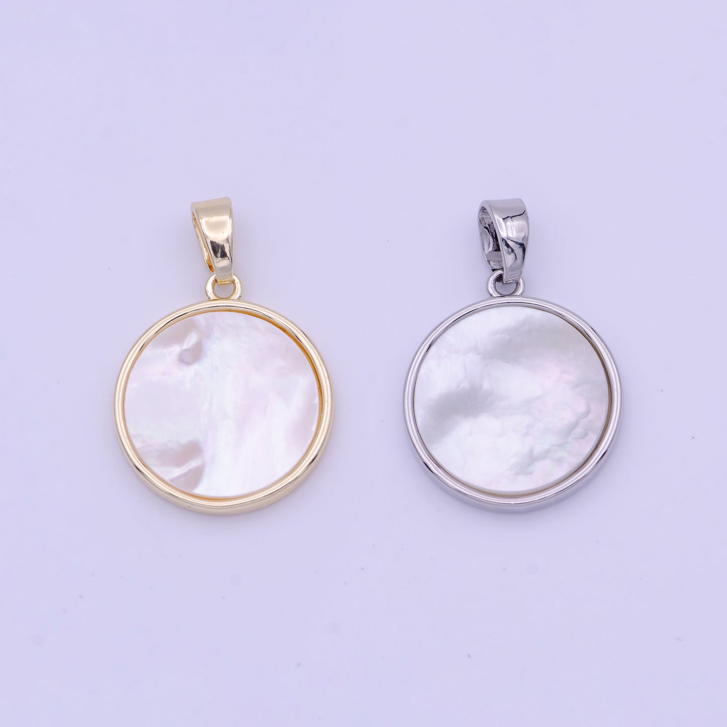 Mini Pearl Heart Clover Charm Gold Heart Charm Silver Pearl Heart Pendant Lucky Jewelry H-159 H-168