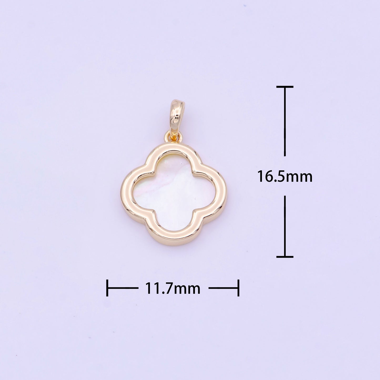 Gold Pearl Charm Four Leaf Clover Pendant Silver Pearl Floral Charm Good Luck Jewelry H-220 H-275