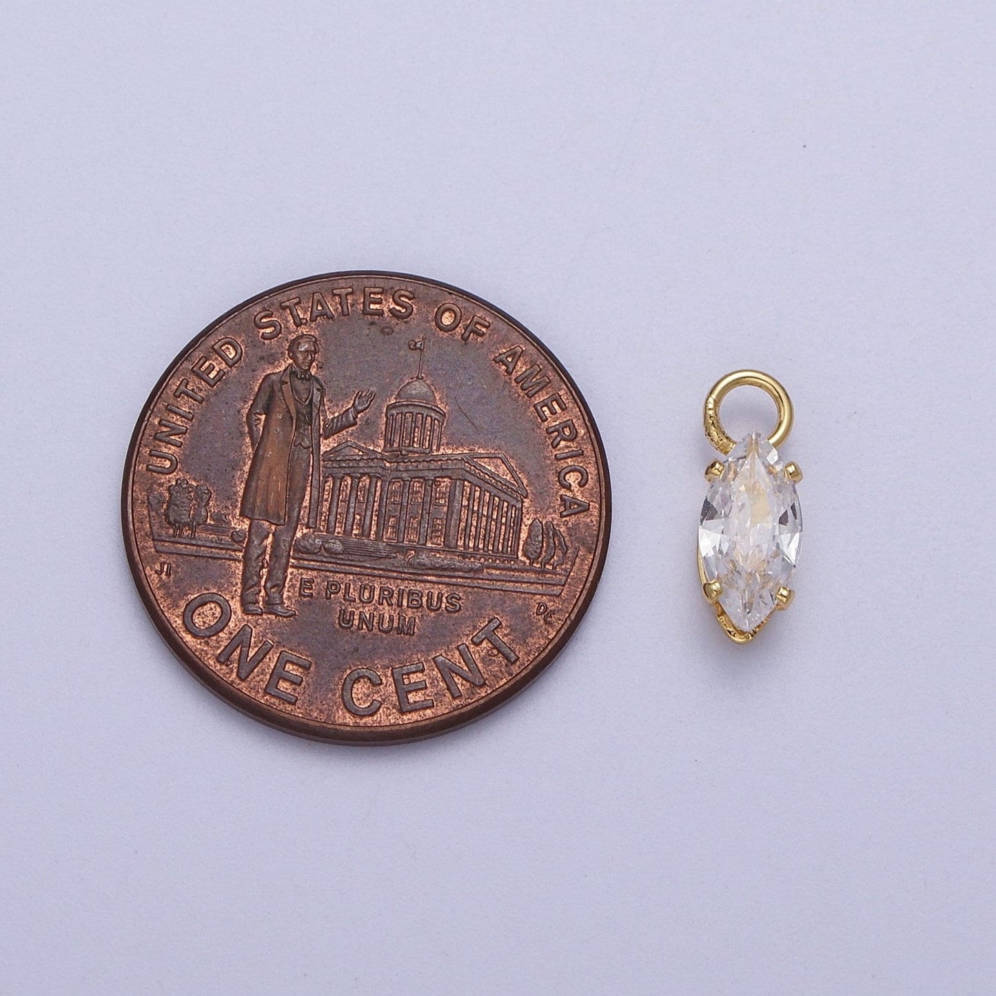 Gold Filled Clear Marquise Cubic Zirconia 11mm Charm for add on charm Earring Bracelet Necklace Lariat Component | C353