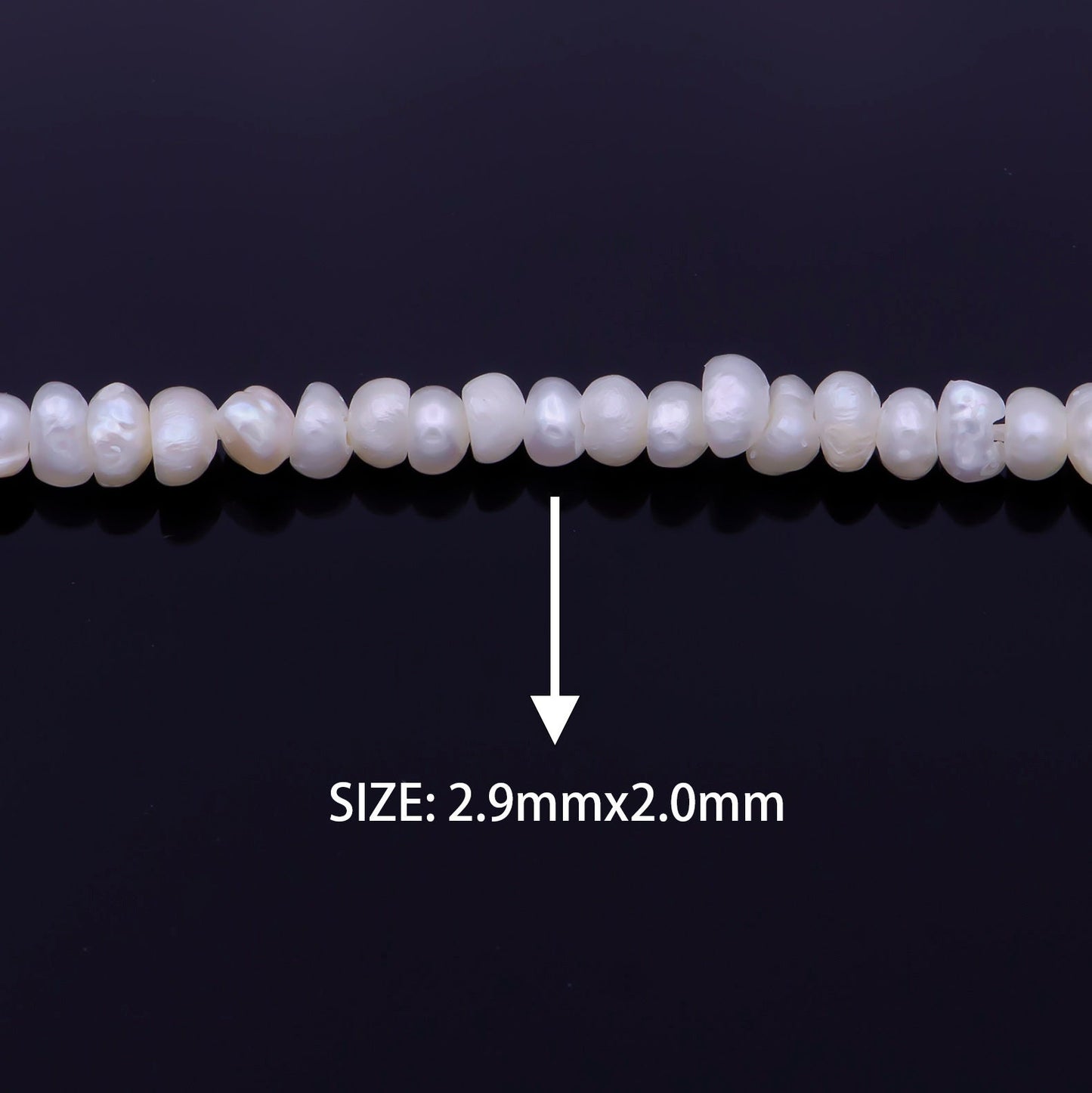 White Pearl Seed Bead Strand, Loose pearls, Tiny Pearls, Wedding Pearls, Embroidery Pearls, Freshwater Pearls, 2-3mm Beads for Craft WA1333