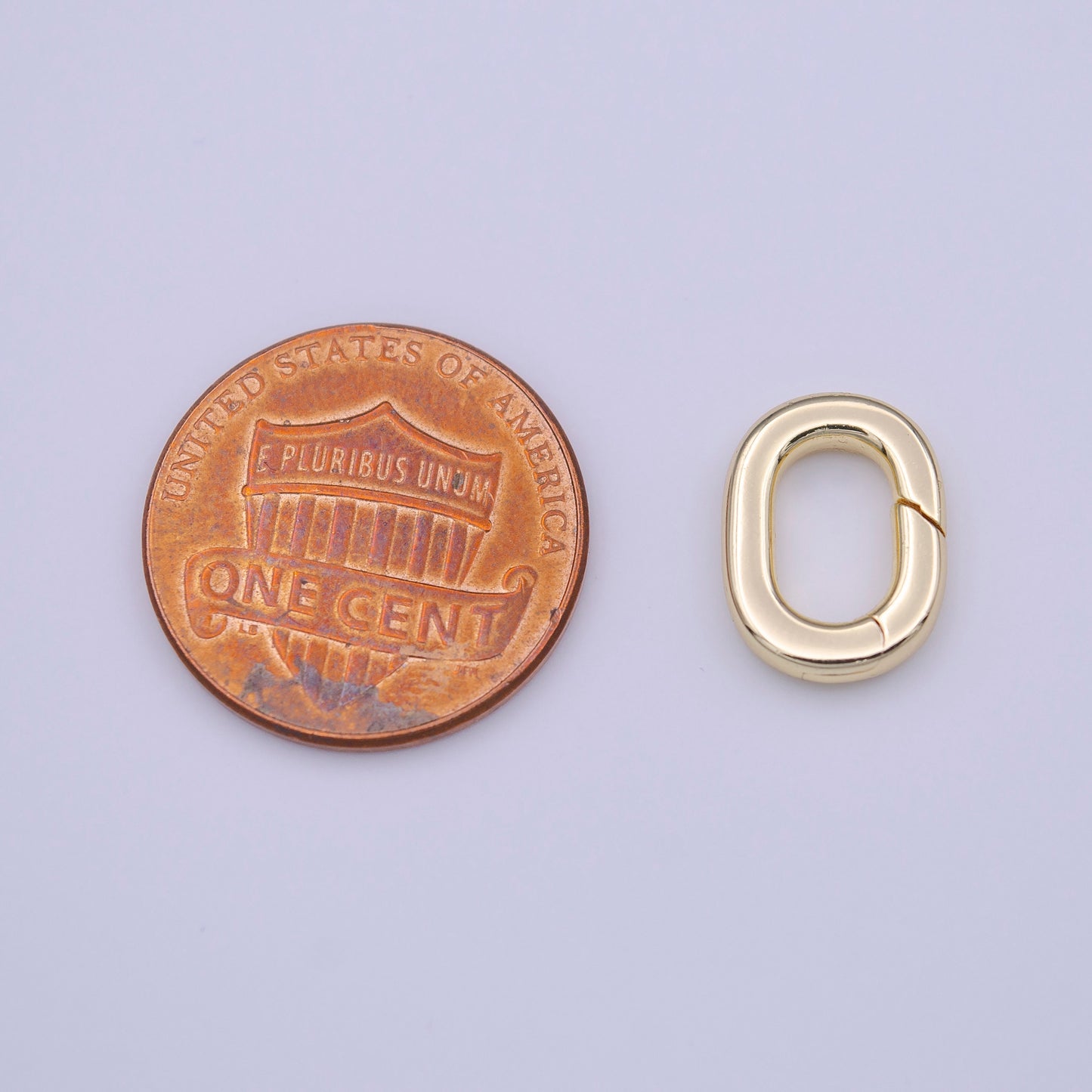 Mini Gold Spring Gate Ring, Push Gate ring 13x9.5mm Oval Ring Charm Holder Gold Clasp for Jewelry Clasp K-234