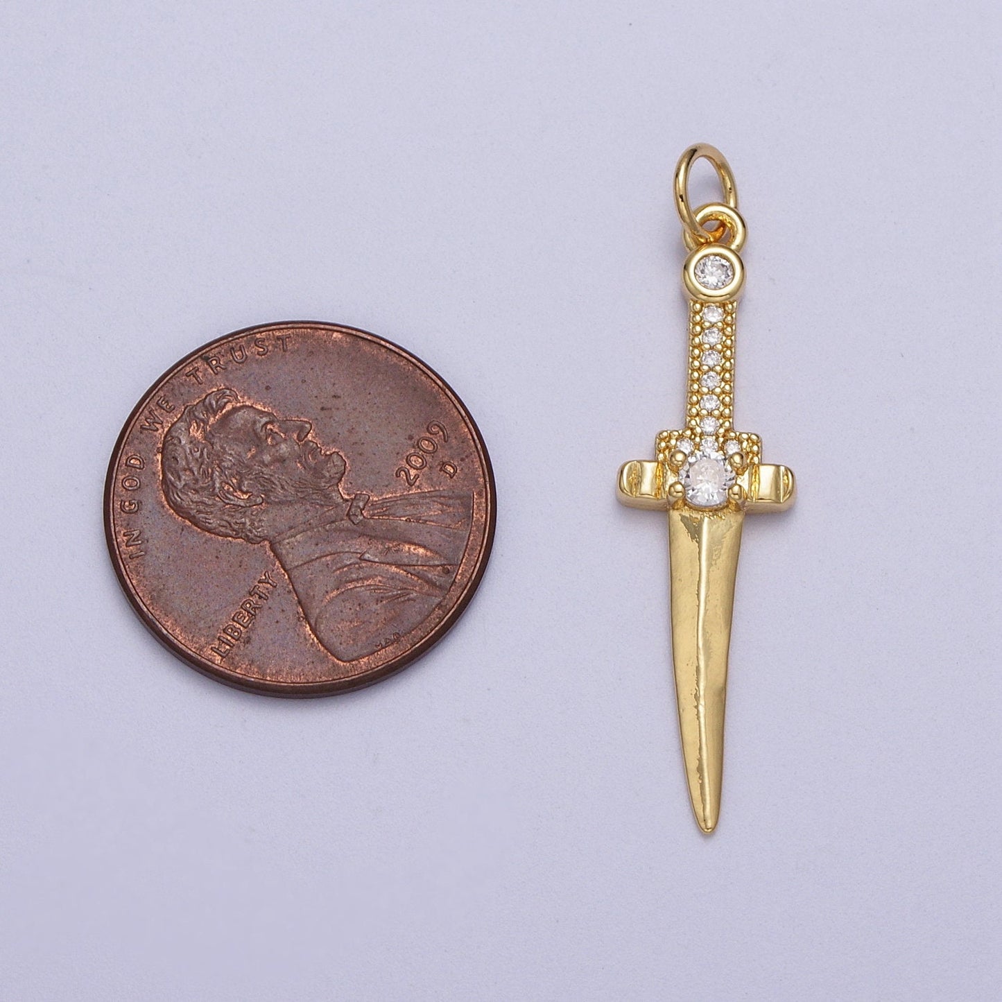 Small Gold Sword Necklace Charm- Gold Dagger Charm necklace bracelet earring Supply for Women Mens pendant Necklace C846