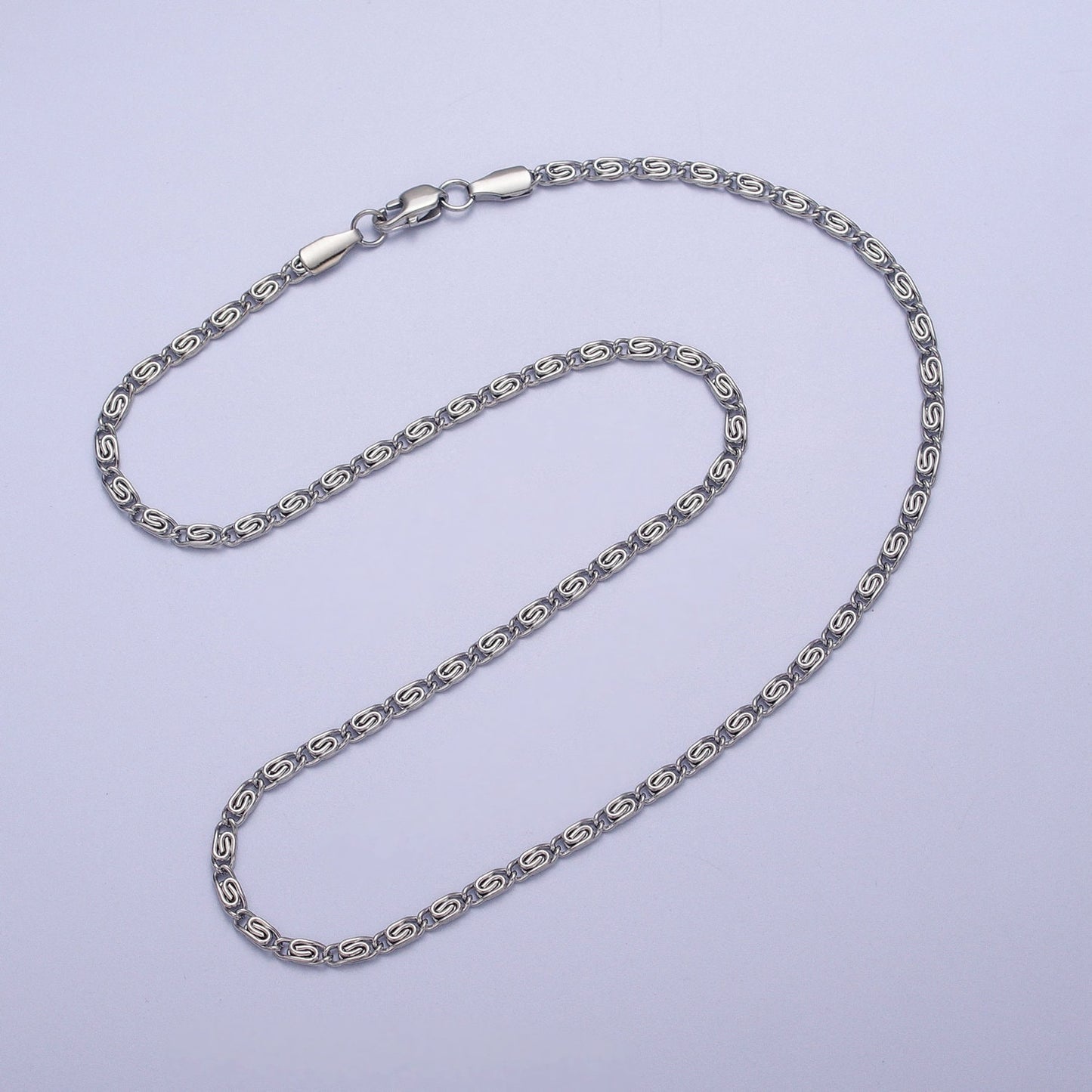 Dainty Scroll Gold Chain, Simple Gold Necklace, Silver Plain Women's Necklac 16 inch Women's Chain WA1486