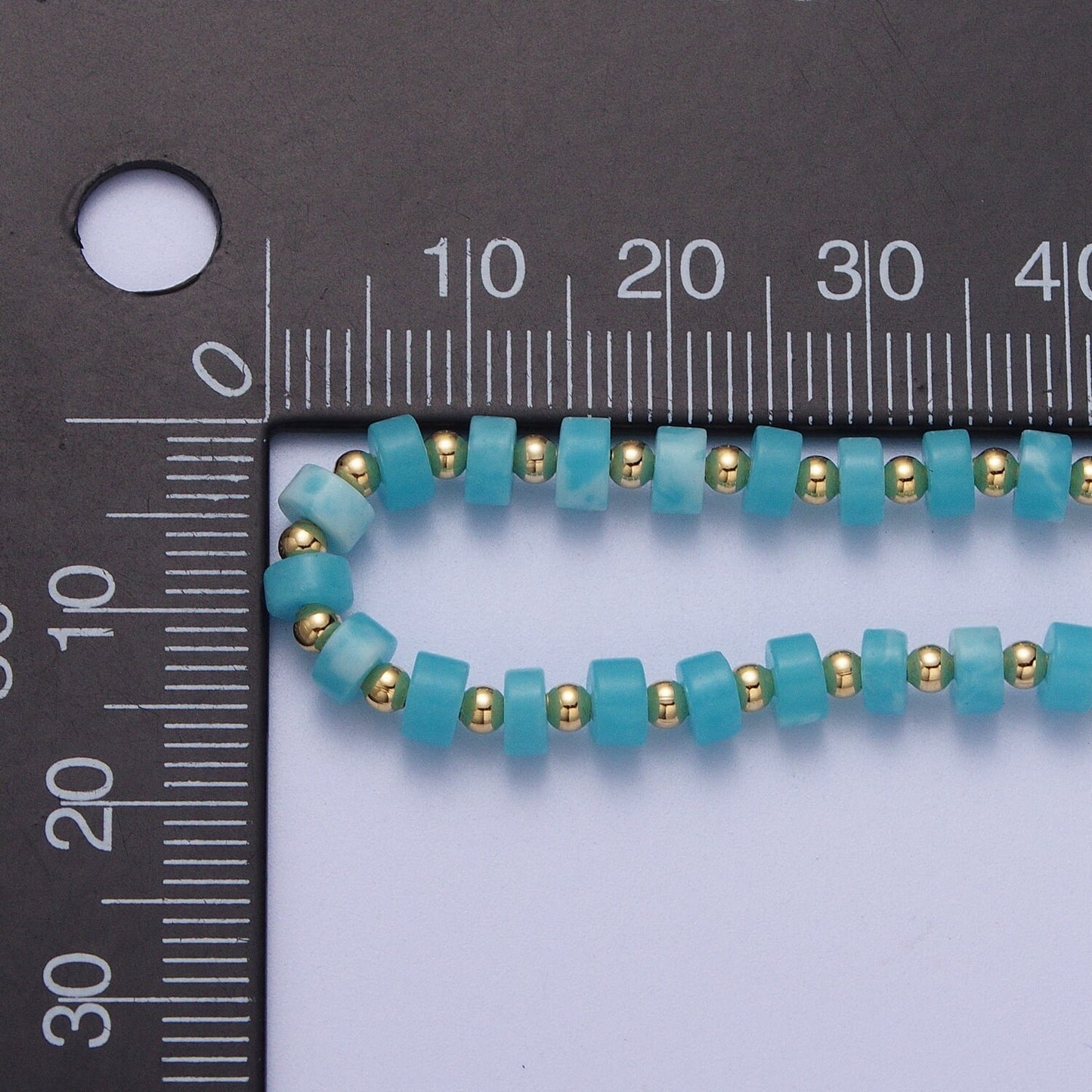 Goregeous Bead Turquoise Gemstone Necklace- Turquoise And Gold Beaded Summer Necklace For Women- Boho Surfer Everyday Necklace