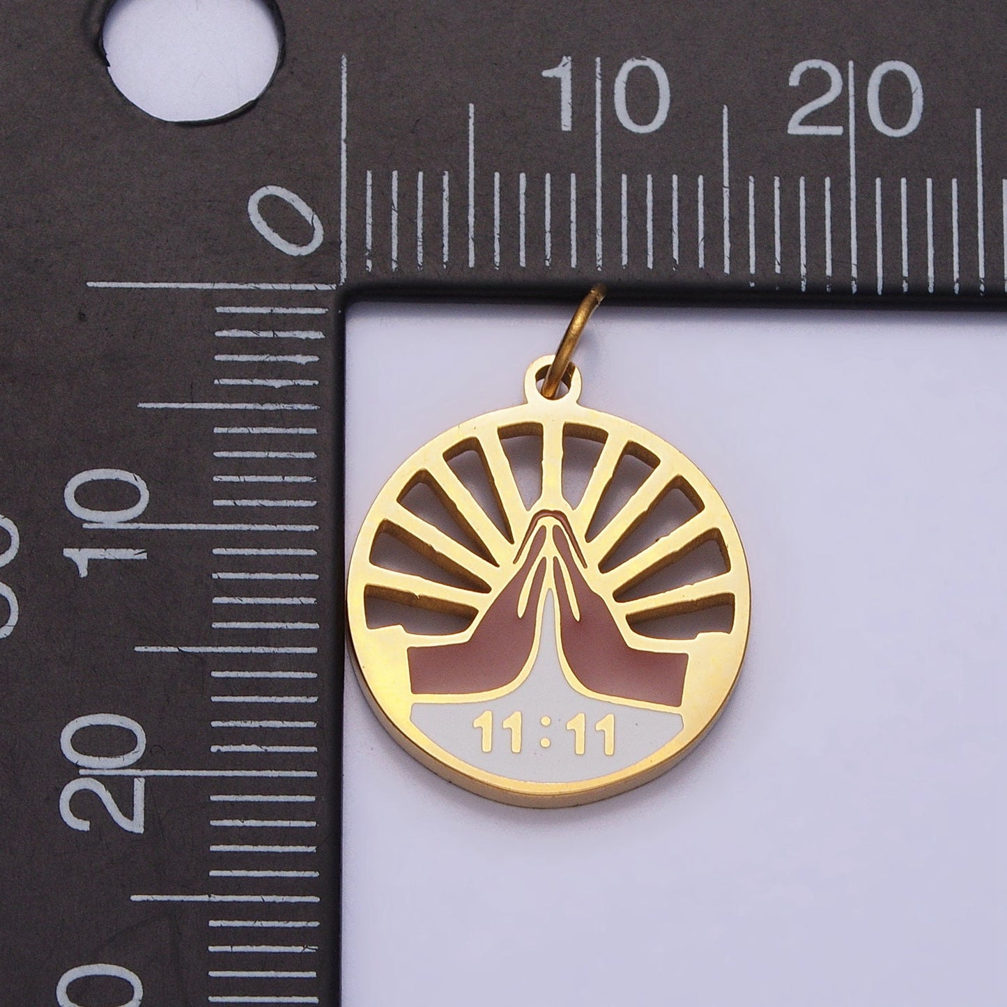 1111 Gold Angel Number Charm Wish Lucky Number for Necklace Bracelet Component Stainless Steel Jewelry Finding AB1102
