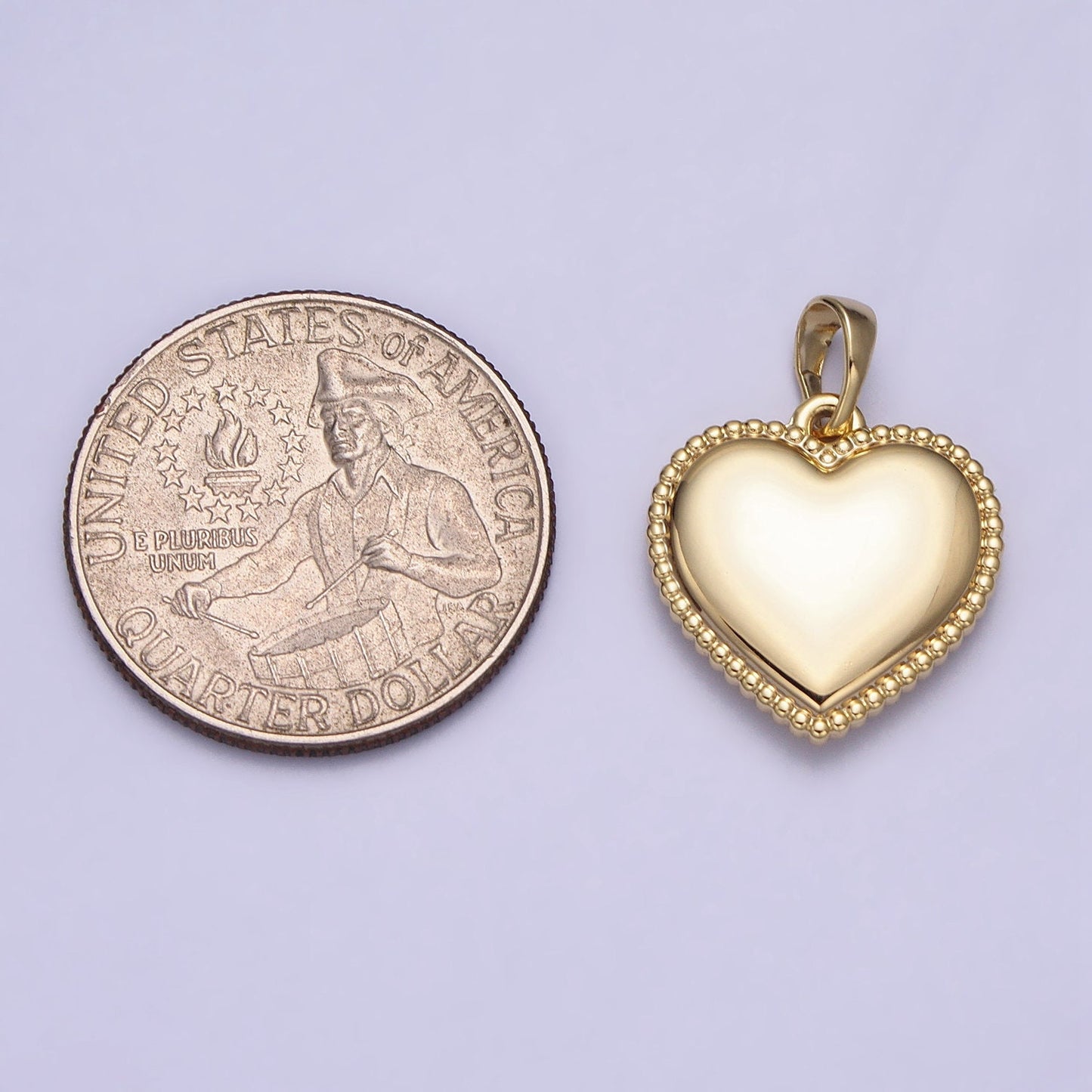 Gold Heart Charms Dainty Valentine Charms 14k Gold Filled Beaded Heart Charm for Necklace Bracelet Earring Supply AA047