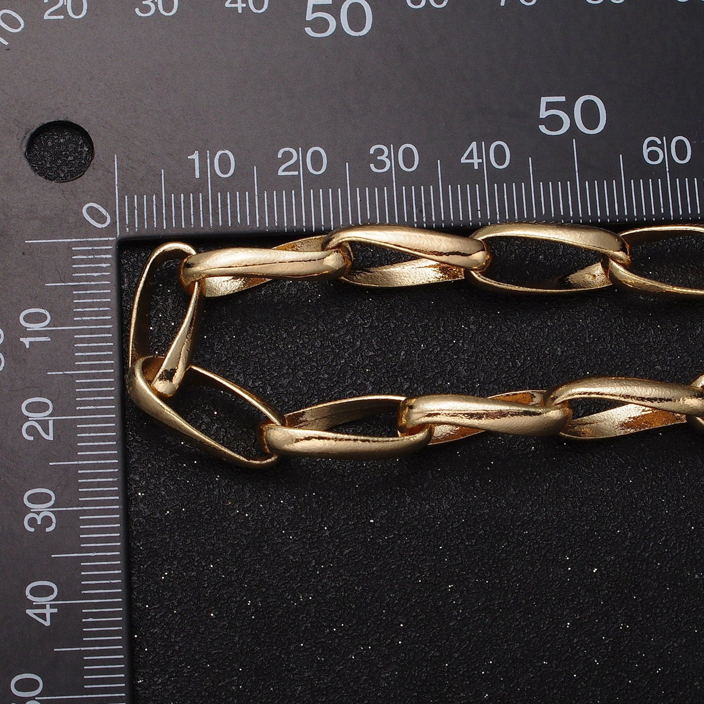16K Gold Filled Geometric Twist Curved Paper Clip Unfinished Jewelry Making Yard Chain in Gold & Silver | Roll-1169 Roll-1170