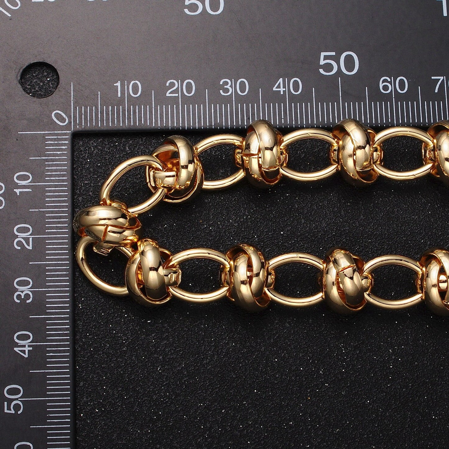 16K Gold Filled Multiple Rolo Link Designed Unfinished Jewelry Making Bulk Yard Statement Chain in Gold & Silver | Roll-1155 Roll-1156