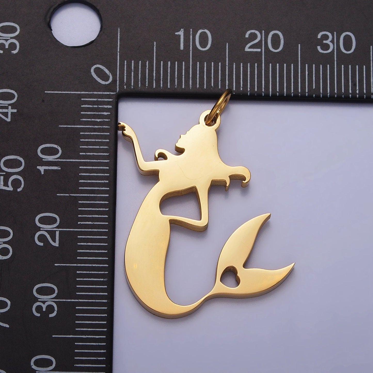 34x25.6mm Stainless Steel Mermaid Charms, Steel Dainty Mermaid Pendants Gold Under The Sea Jewelry Inspired Theme AB1126