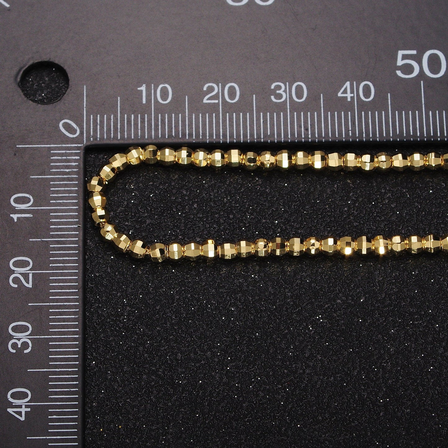 Dainty Gold Faceted Silver Disco Ball Bead Necklace Beaded Shiny Ball Necklace 17.5 inch For women WA1566