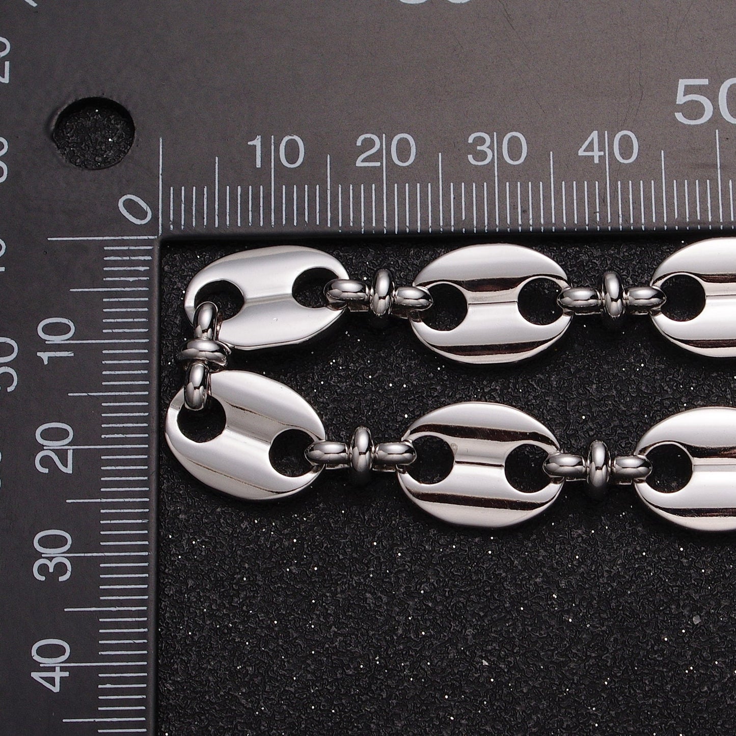 Bold Silver Anchor Chain Chunky Mariner Link Chain Necklace Thick width 11 mm for Statement Jewelry 23.5 Inch Necklace for Men Women Unisex