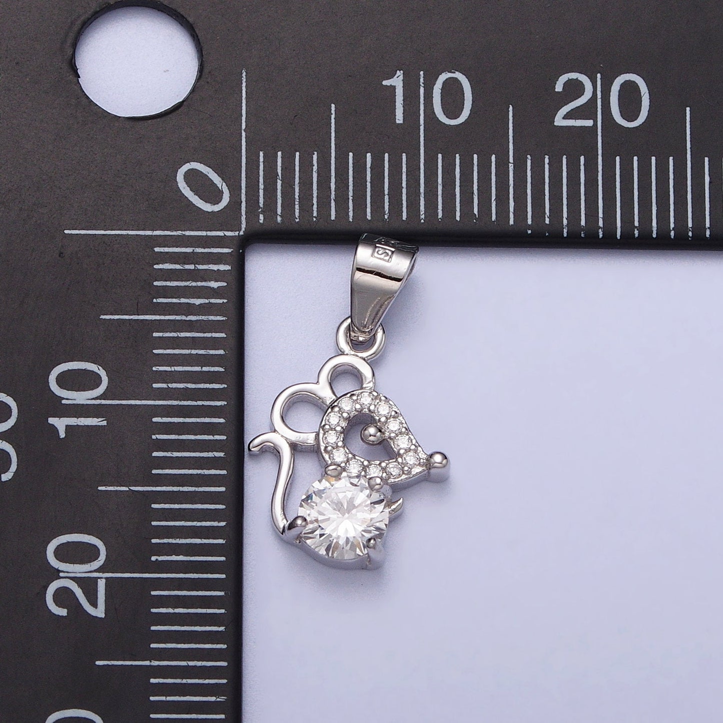 S925 Sterling Silver Mouse Charm, Animals Jewelry, Mouse Charm, Mouse Necklace Bracelet Earring Charm Cubic Mouse Pendant SL-392