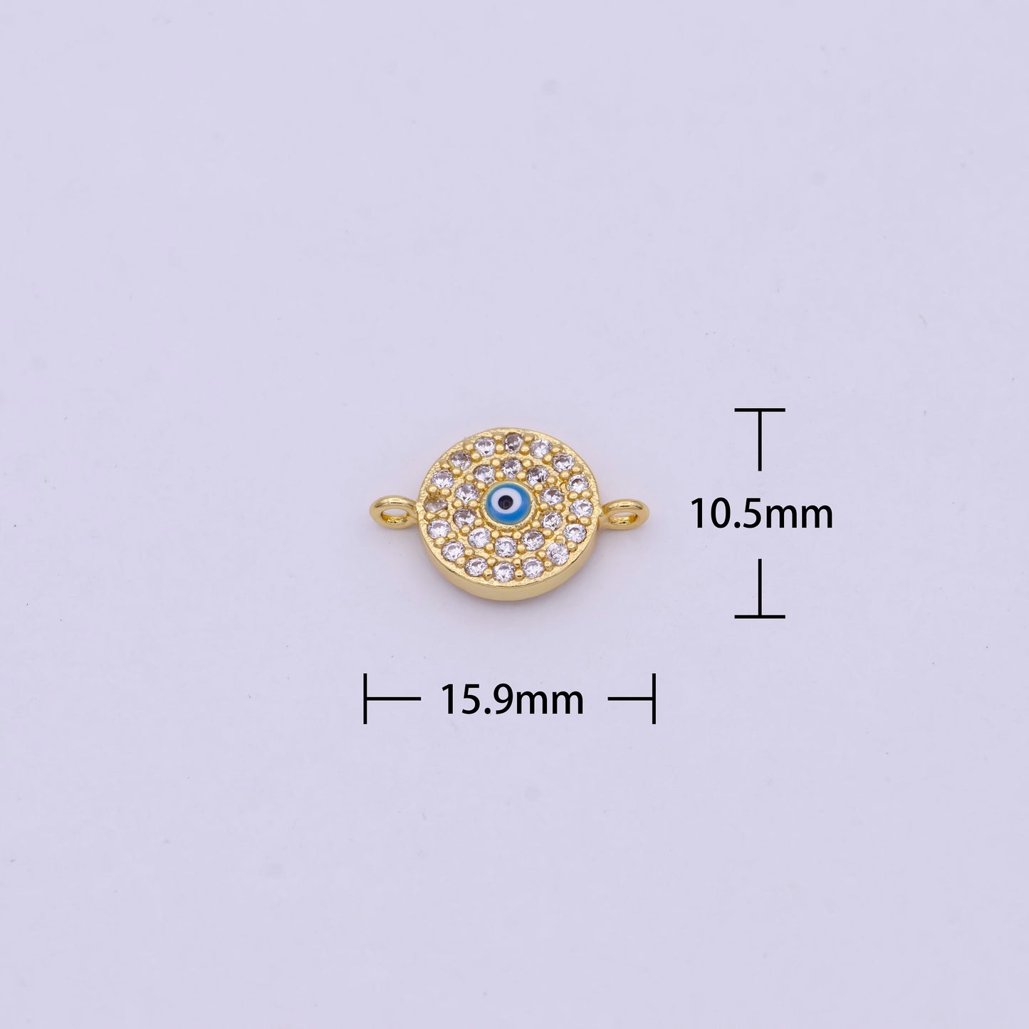 Mini Gold Evil Eye Connector for DIY Fashion Jewelry Making Bracelet, Necklace Earring Supply Y-426
