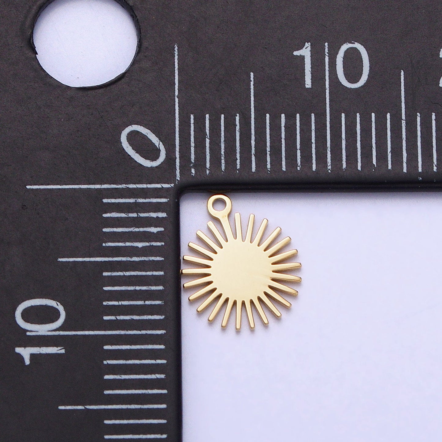 Mini Stainless Steel Sun Charm in Gold & Silver Celestial Pendant Lead Nickel Free Tarnish Free | P-889