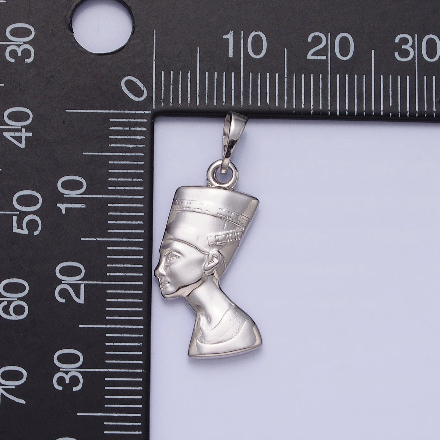 Double Sided Dainty Silver Queen Nefertiti Charm Egyptian Jewelry Inspired Pendant AA242