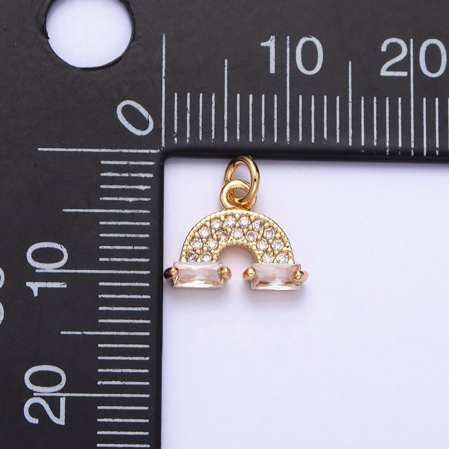 Tiny CZ Rainbow Charm Small Micro Pave Cloud Charm Celestial Jewelry Add-On Charm | AC723 AC724