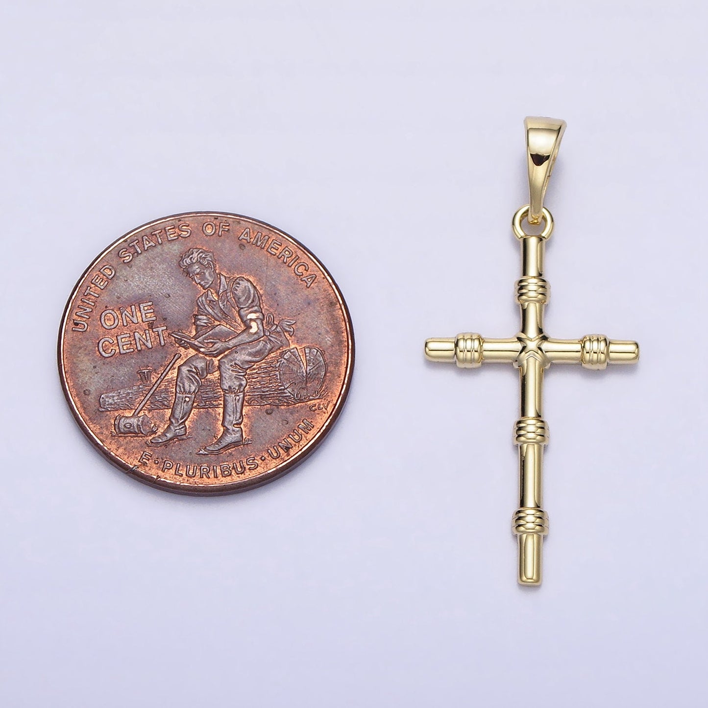 Dainty Cross Pendant Slim Gold Cross Charm add on Charm for Rosary Religious necklace earring Supply AA297