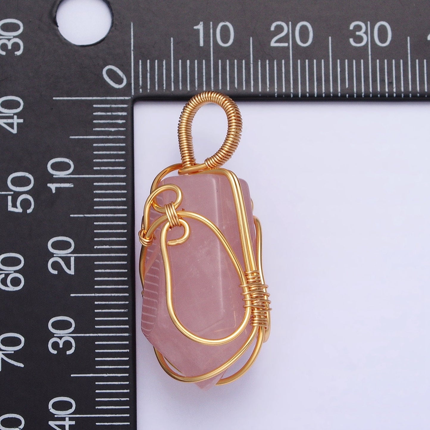 Handmade Crystal Wire Wrapped Necklaces Pendant Rose Quartz Gold Fill Healing Stone Chakra Point Birthstone Gemstone Necklaces Charm AA223