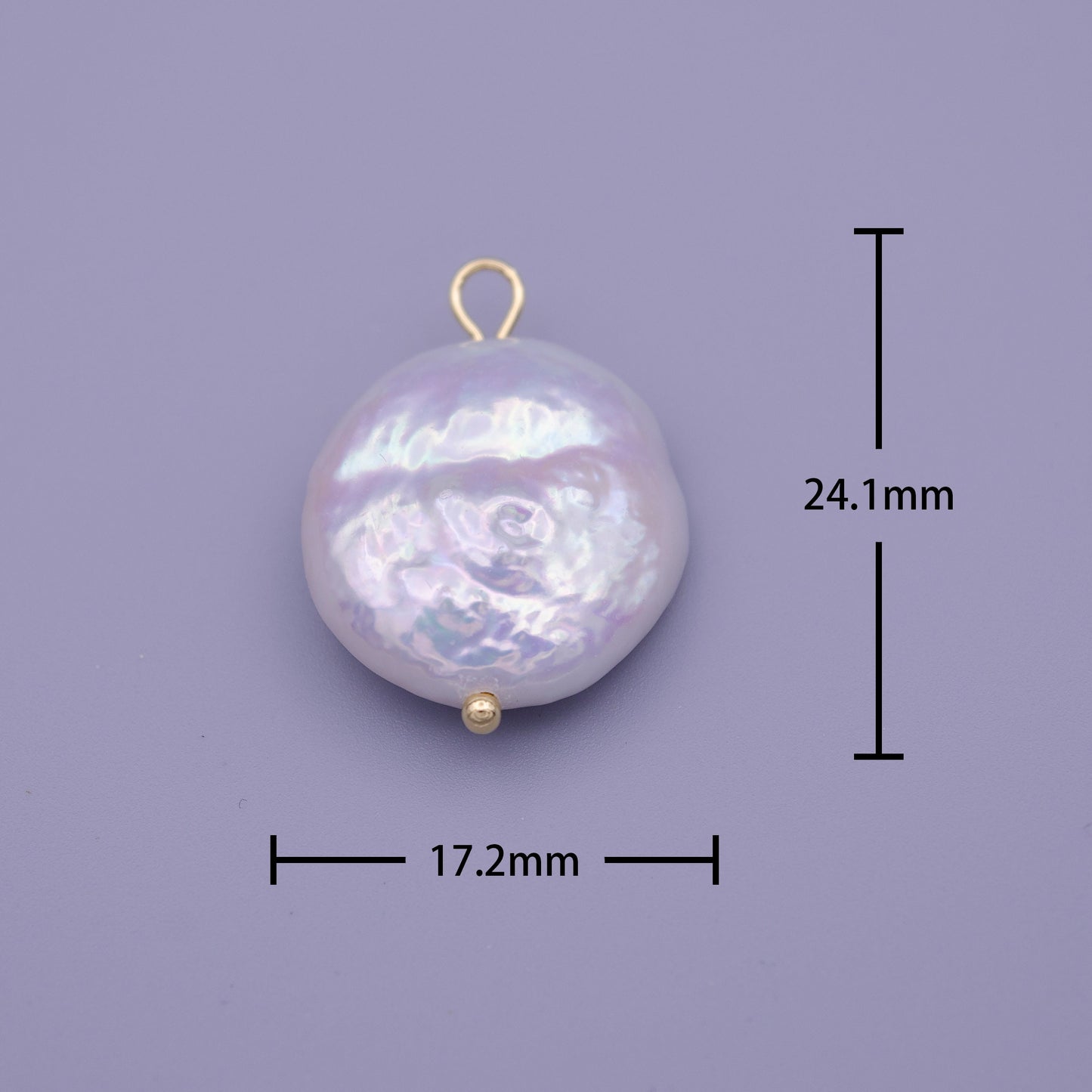 Dainty Round Pearls Charm Gold 24.3x17.4mm White Freeform Freshwater Pearls For Necklace Bracelet Earring Wedding Jewelry Making Minimalist