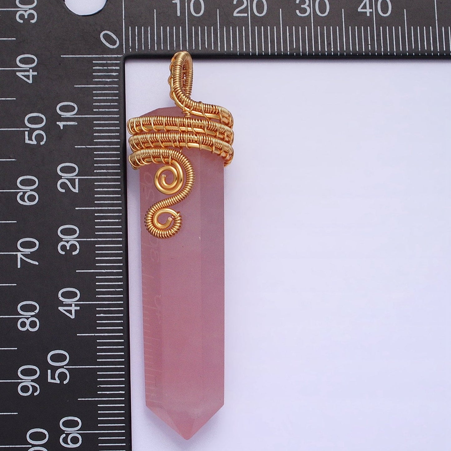 Rose Quartz Wire Wrapped Crystal Necklace Pendant Gold Fill Natural Love Healing Necklace Charm Natural Gemstone Wire Wrap Artist AA225