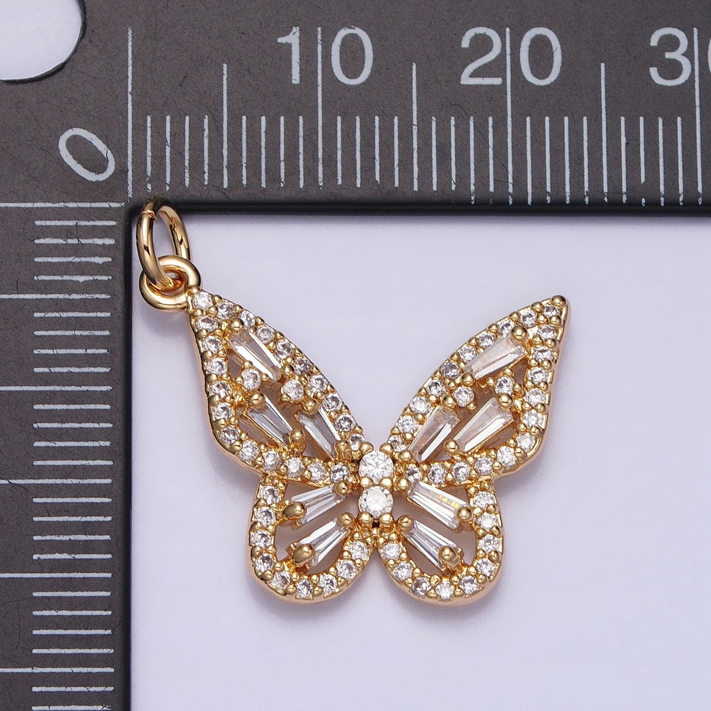 Dainty 18K Gold Plated Micro Pave Monarch Butterfly Charm, Cubic Zirconia Mariposa Pendant Charm, Gold Charm,DIYJewelry,chp321-323