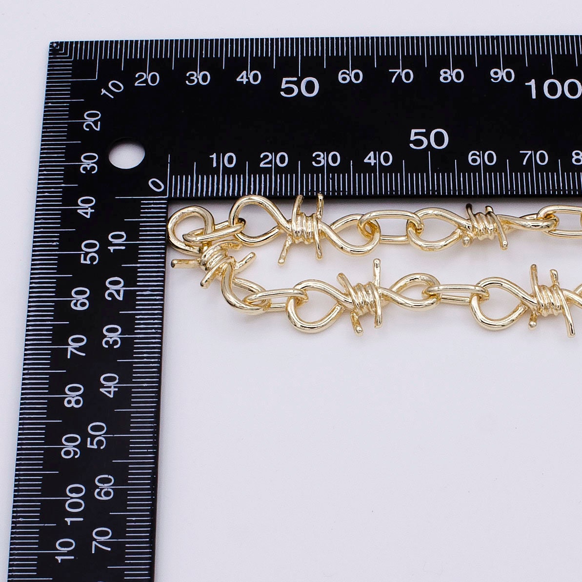 Barbed Wire Chain By Yard Gothic Designed 29.3mm x 15.2mm Gold, Silver, Black Wholesale Roll Chain - Roll-957, Roll-958, Roll-959