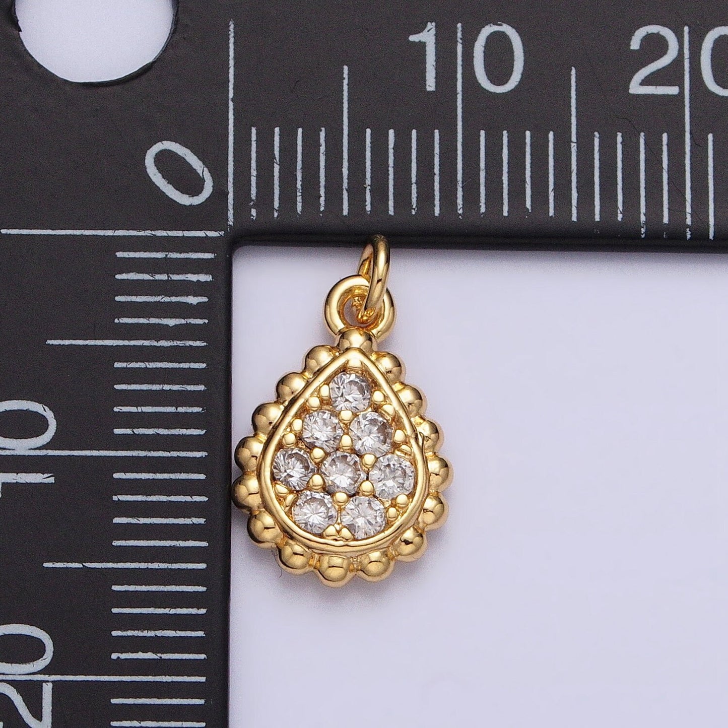 Mini Tear Drop Pendant Pear Cubic Charm, Jewelry suppliers, Beaded charm, 18k Gold Filled Finding for Necklace Bracelet Supply AC615