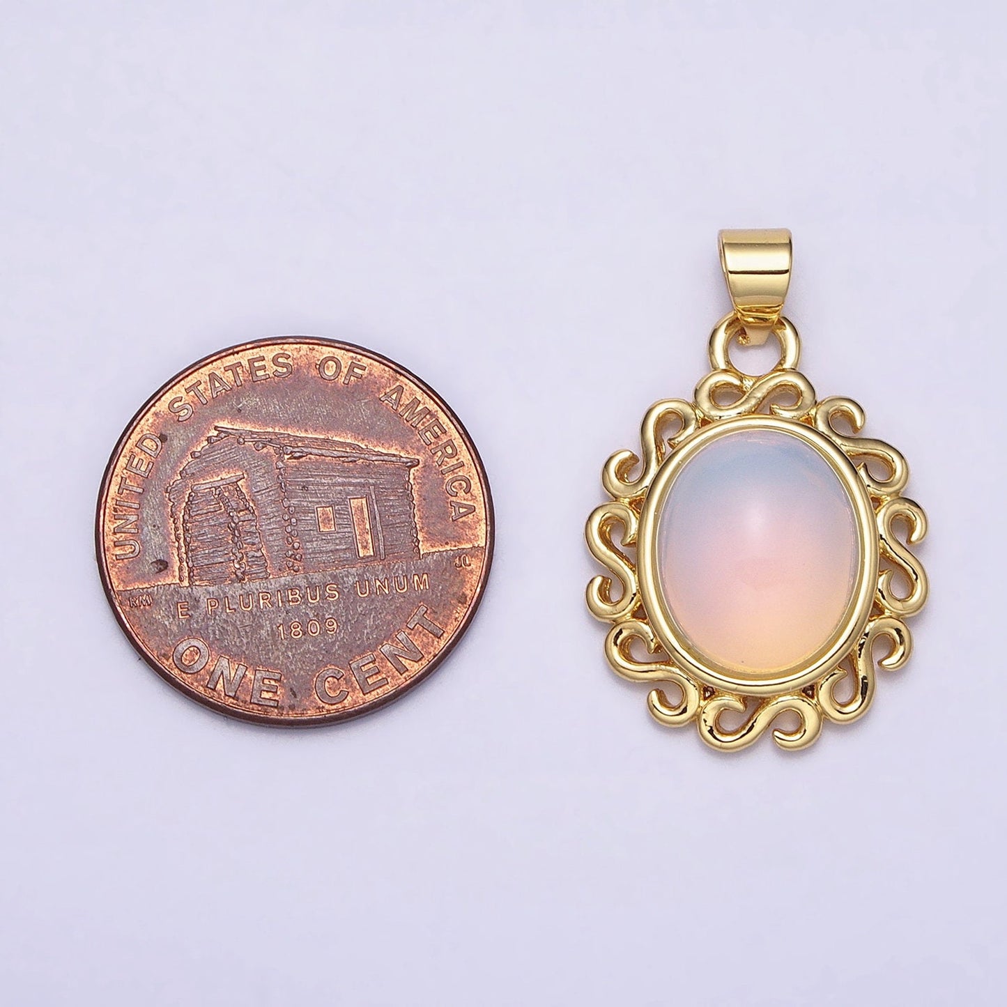 24k Gold Filled Rainbow Moonstone Charms, Gold Making Oval Moonstone Cabochon Pendant AA283