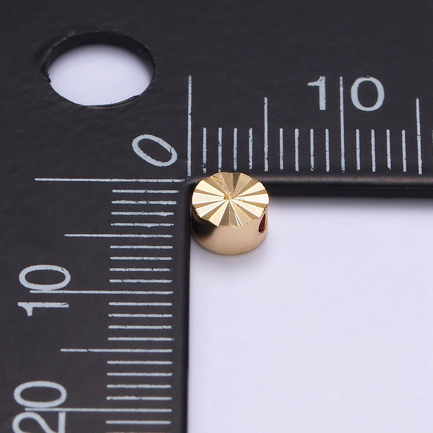 1x Gold Dainty Round Spacer Beads, Sunburst Beads, Circle Bracelet Connector for Bracelet Jewelry Making Supply Finding 5x5mm B-838