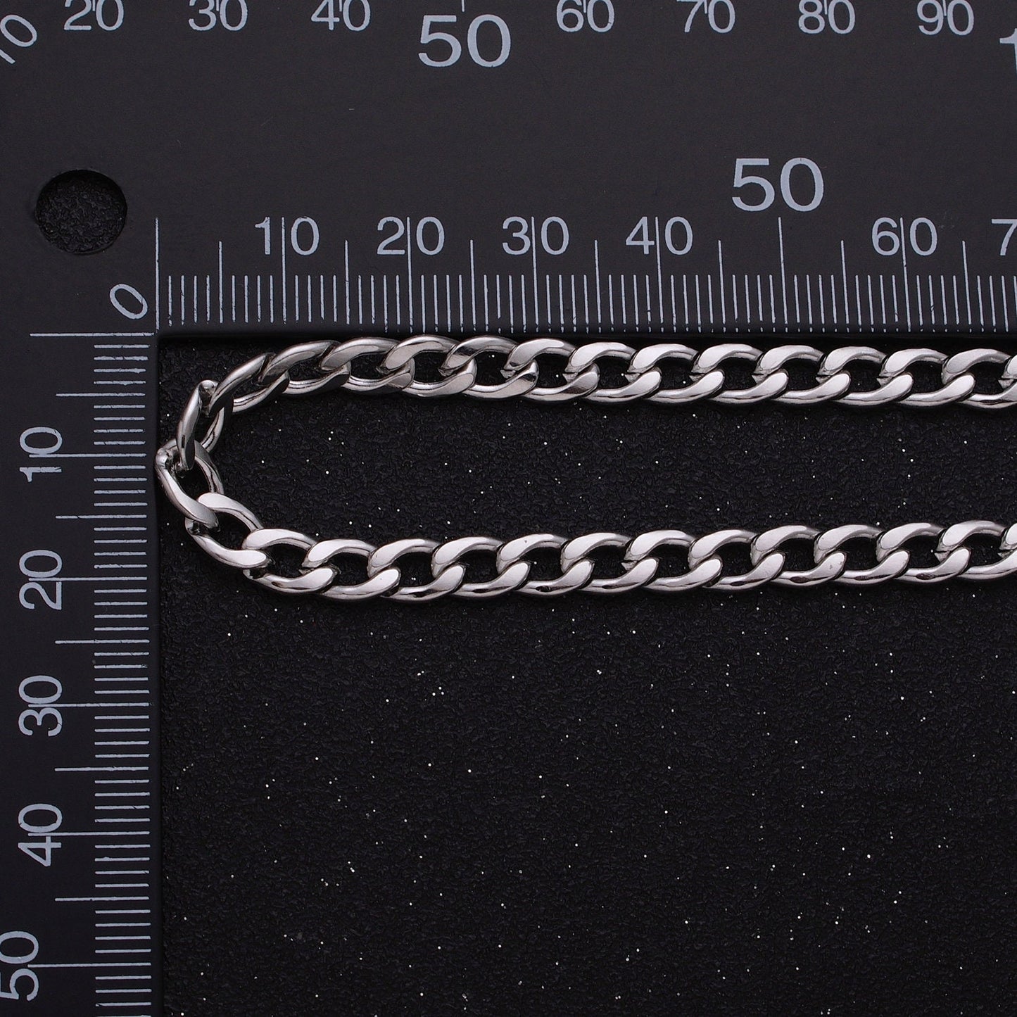24K Gold Filled Curb Chain by Yard, Silver Curb Chain Wholesale bulk Roll Chain for Jewelry Making 5.2mm width Roll-1293