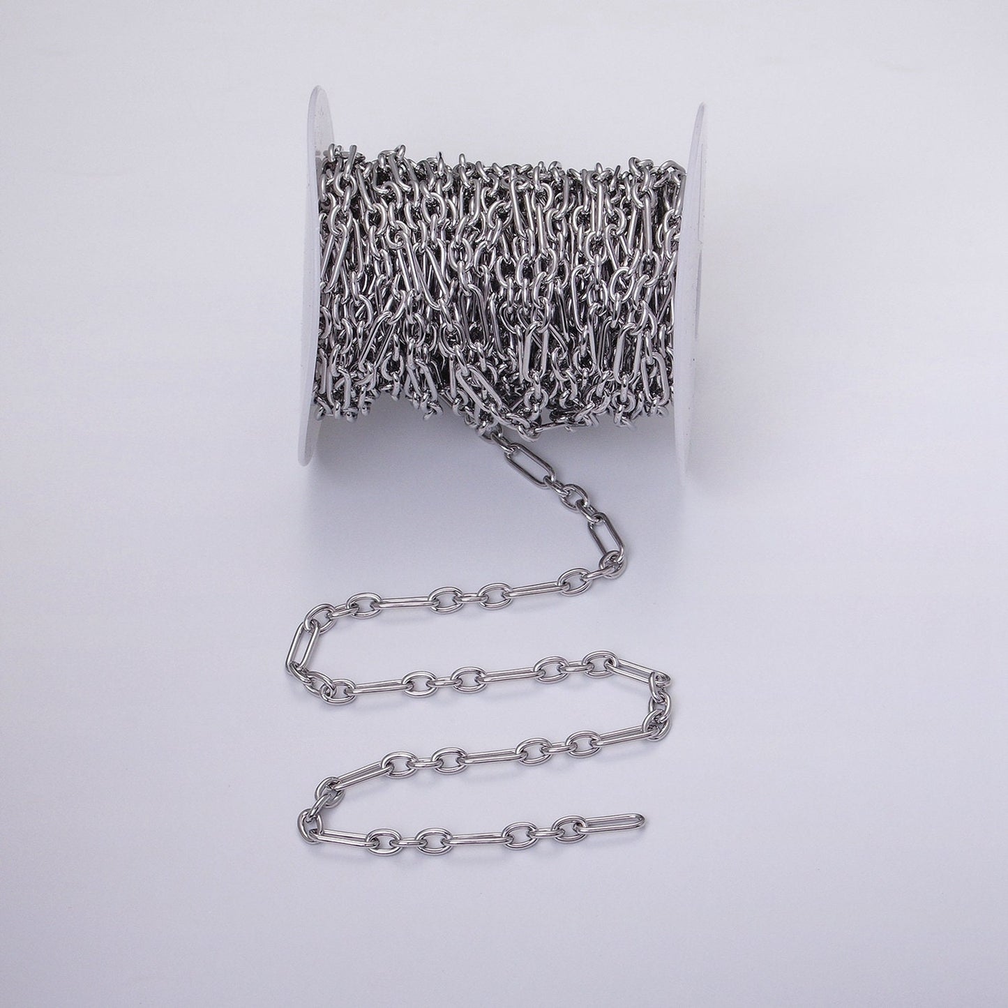 24K Gold Filled Big Paper Clip Figaro Chain Bulk Gold, Silver Unfinished Chain | ROLL-1263 Roll-1264