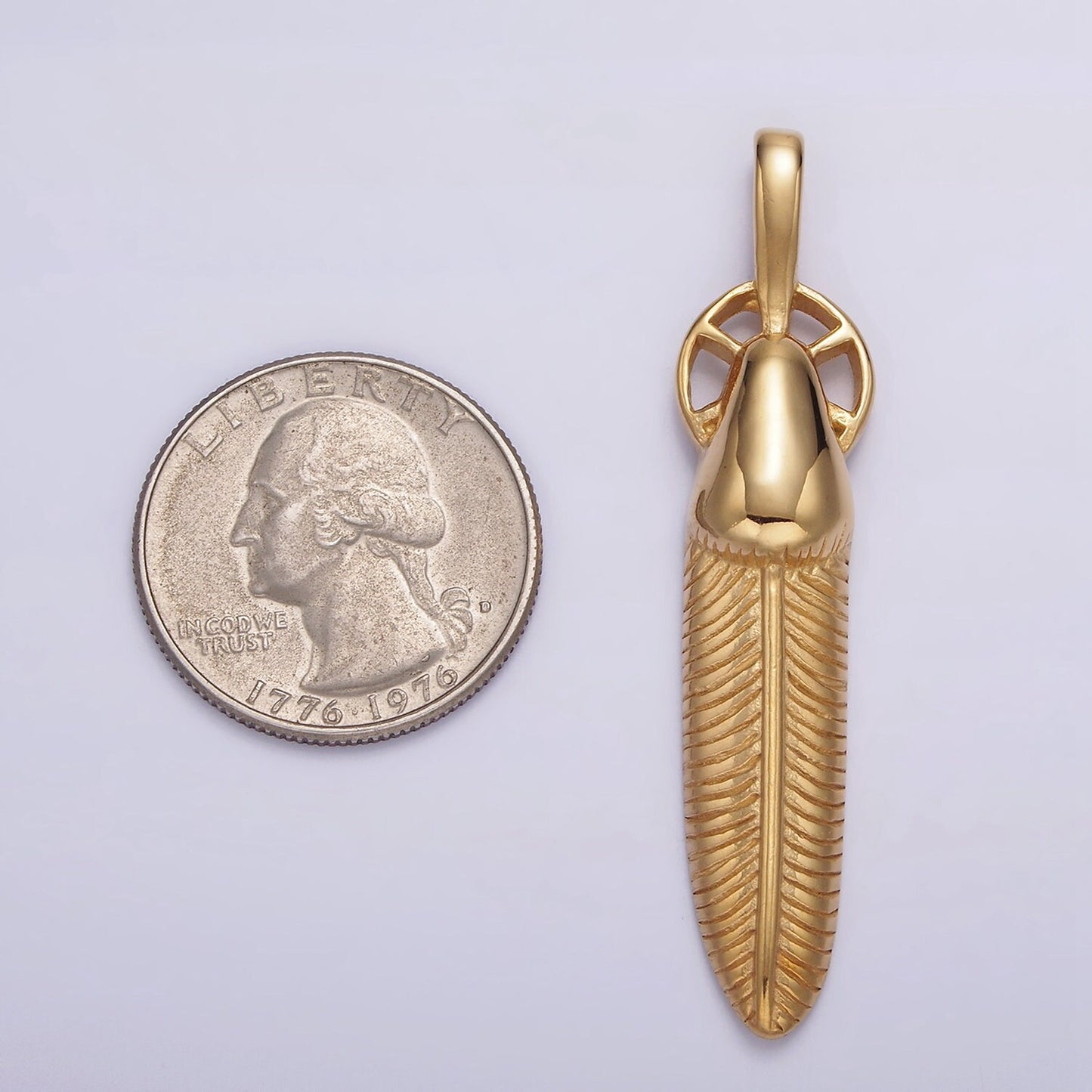 Silver Gold Stainless Steel Feather Pendant Indian Tribe Men Leaf Charms For Jewelry Making Lead Nickel Free Tarnish Free | P-718