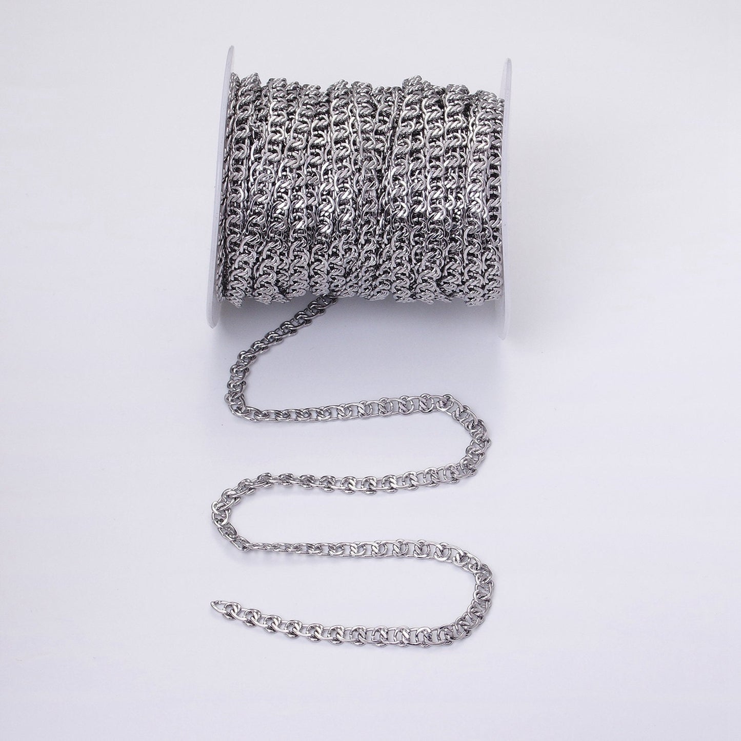 Unique Chain 24k Gold Filled 5.8mm Twist Cable Chain Cable Link Unfinished Yard Chain in Gold & Silver | ROLL-1299 ROLL-1300
