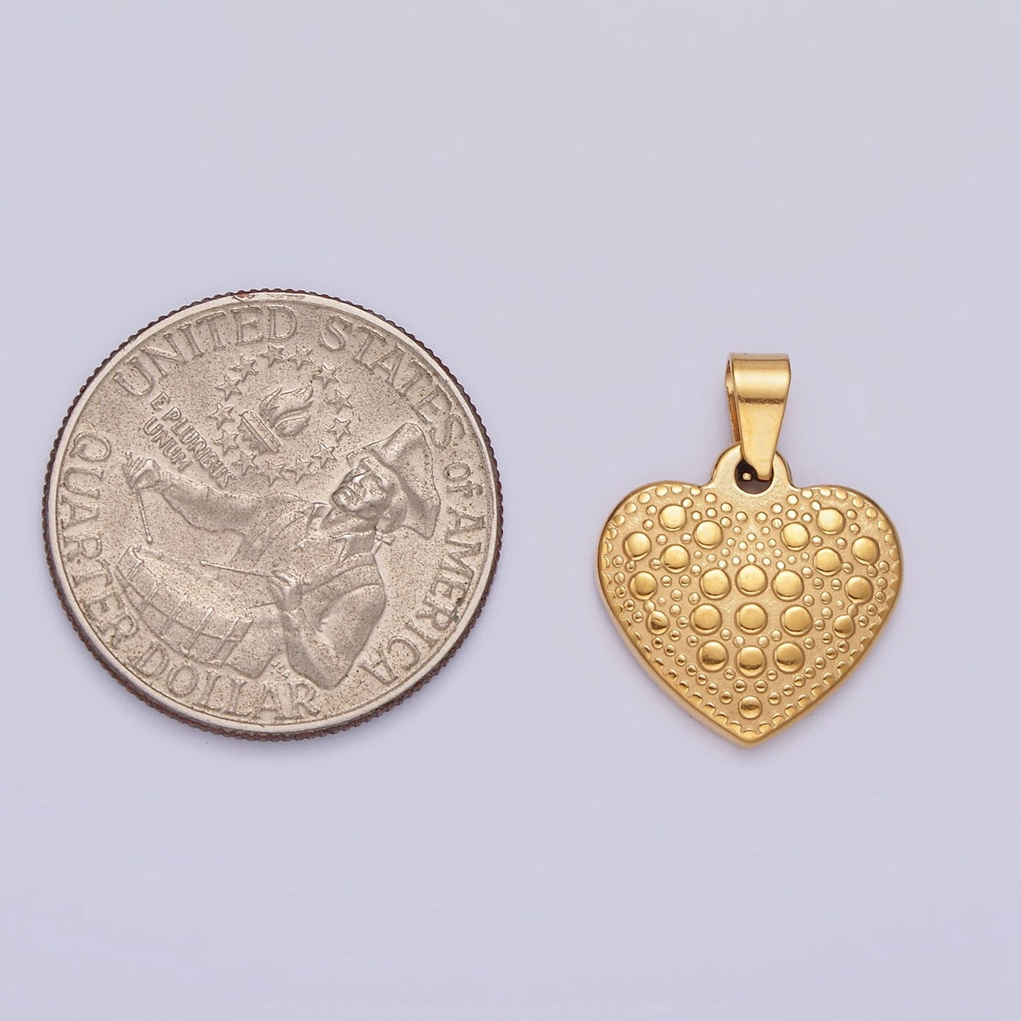 Stainless Steel 21mm Bubble Dotted Heart Pendant Love Charm for Necklace | P796