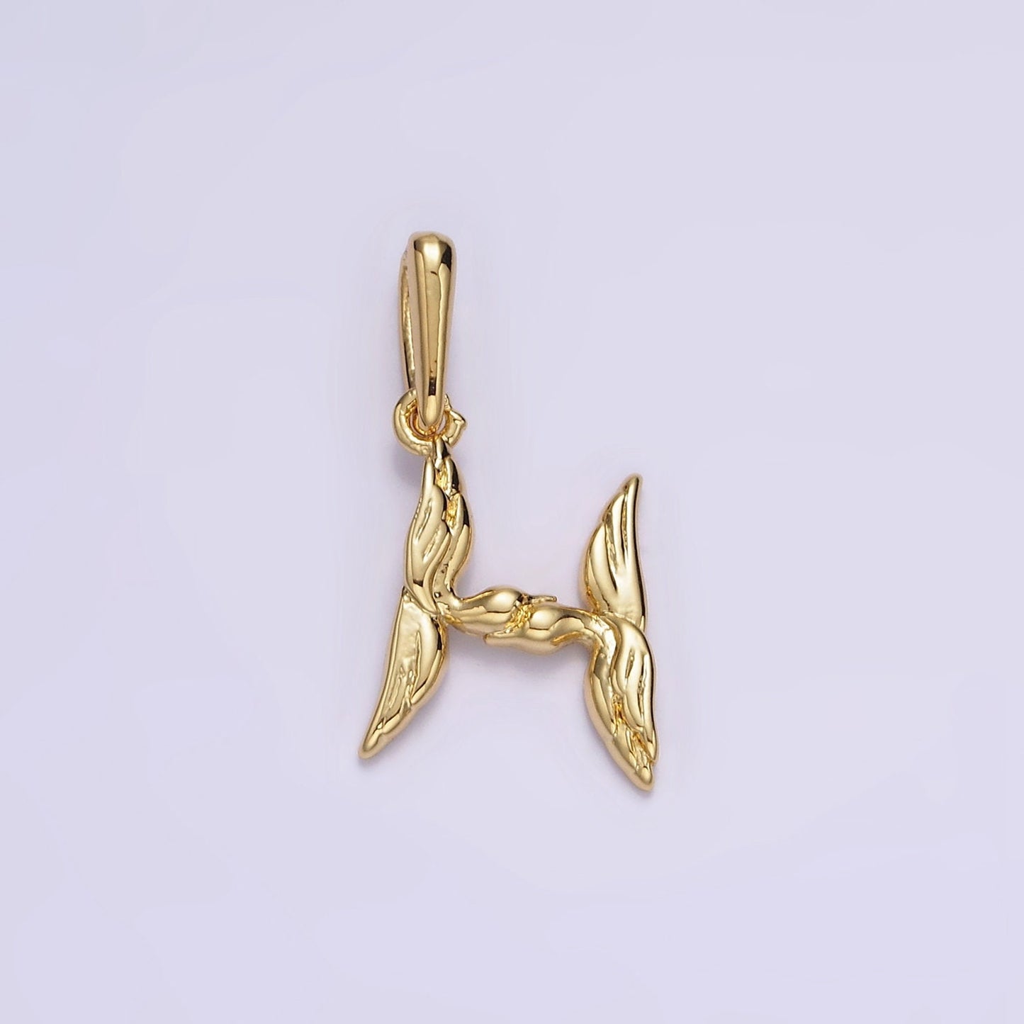 14K Gold Filled A-Z Initial Letter Angel Wings Inspired Charm Personalized Alphabet Pendant | A1054 - A1079